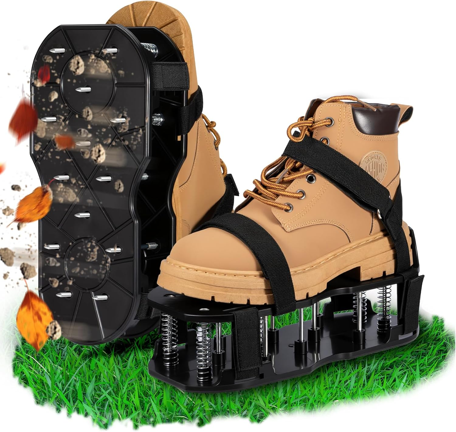 Lawn Aerator Shoes Spring-Loaded Double Layer