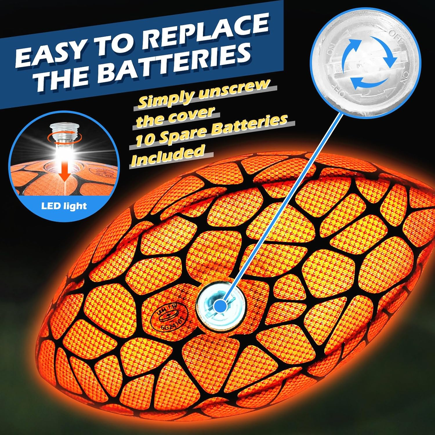 Light Up Football Toy Strong Grip Glow Dark