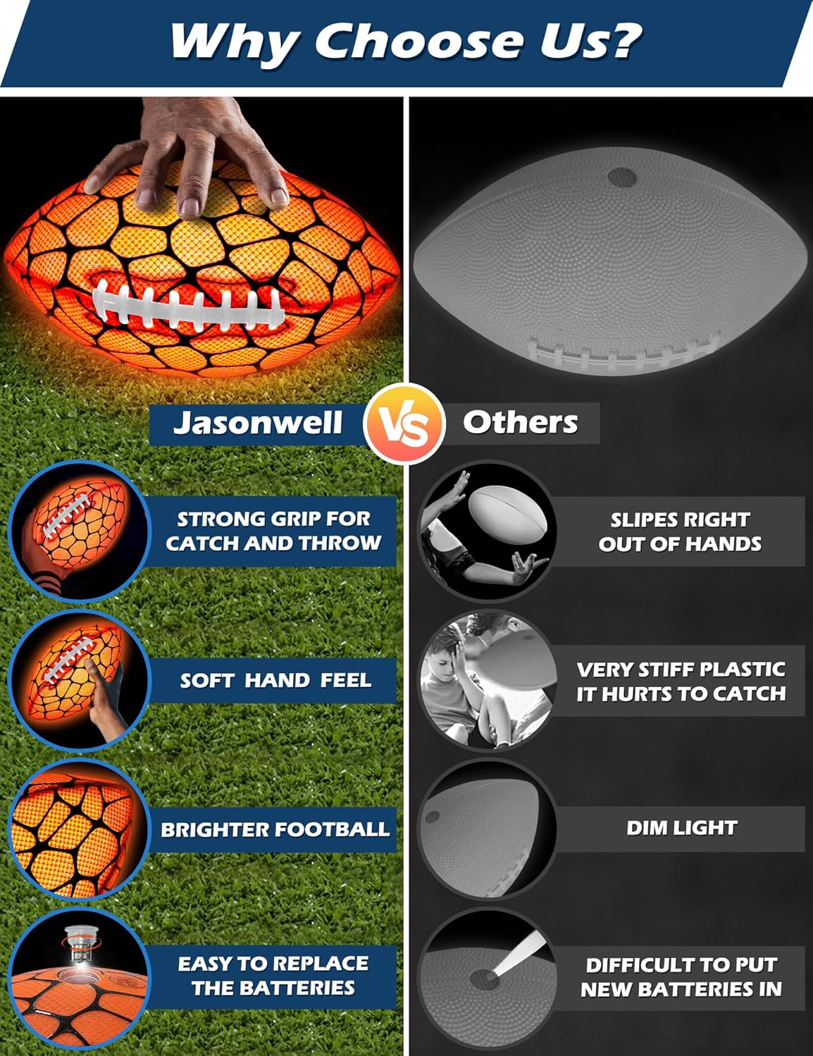 Light Up Football Toy Strong Grip Glow Dark