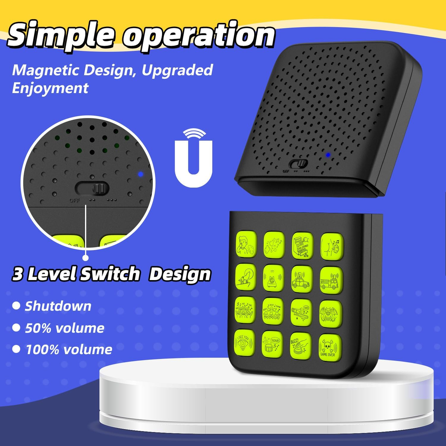 2-in-1 Magnetic Sound Effects Machine 16 Funny Sounds