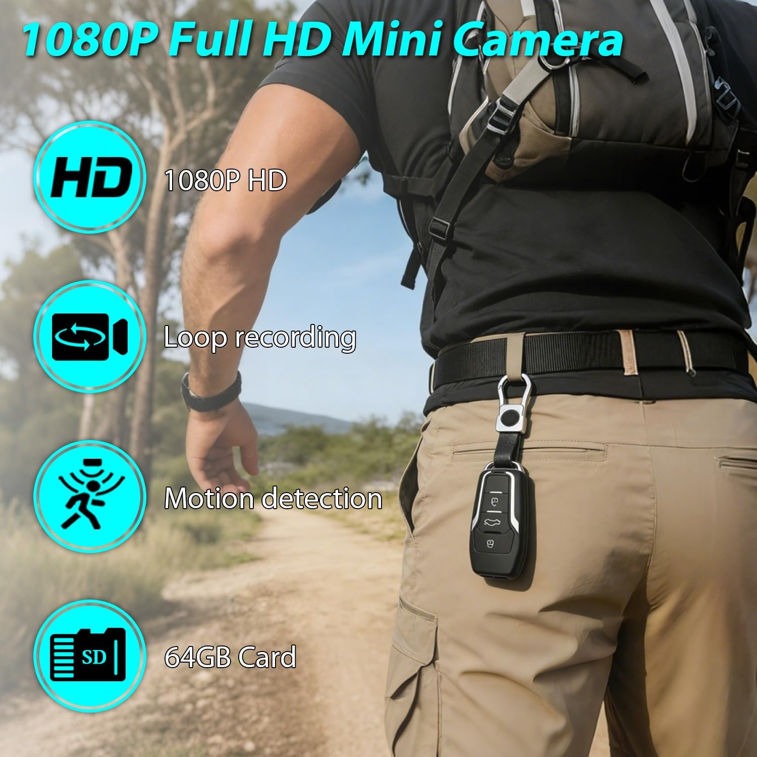 64GB Mini 1080P Security Camera with Motion Detection
