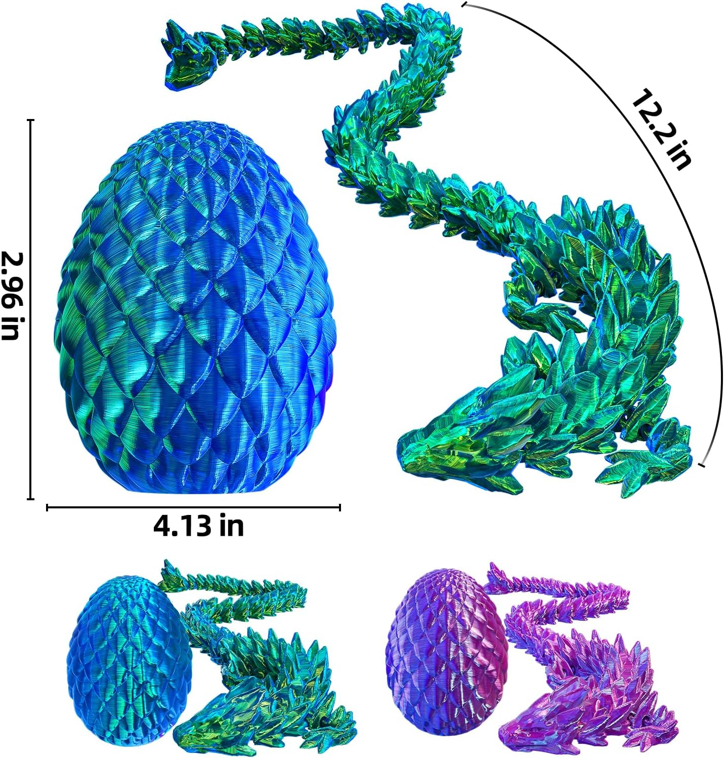 2 Pack 12in 3D Dragon with Egg Easter Basket Stuffer