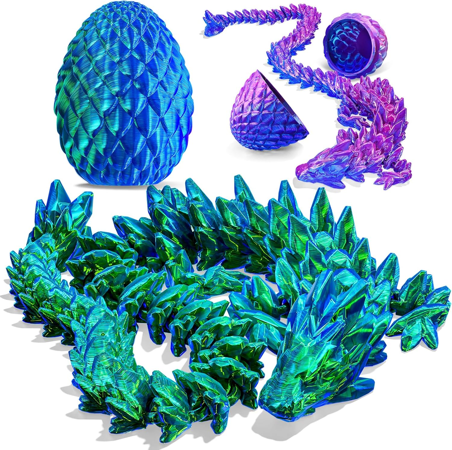 2 Pack 12in 3D Dragon with Egg Easter Basket Stuffer