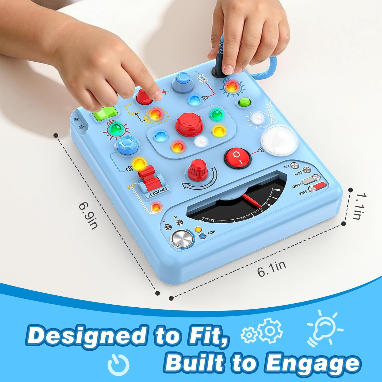 Montessori Busy Board with 13 LED Lights