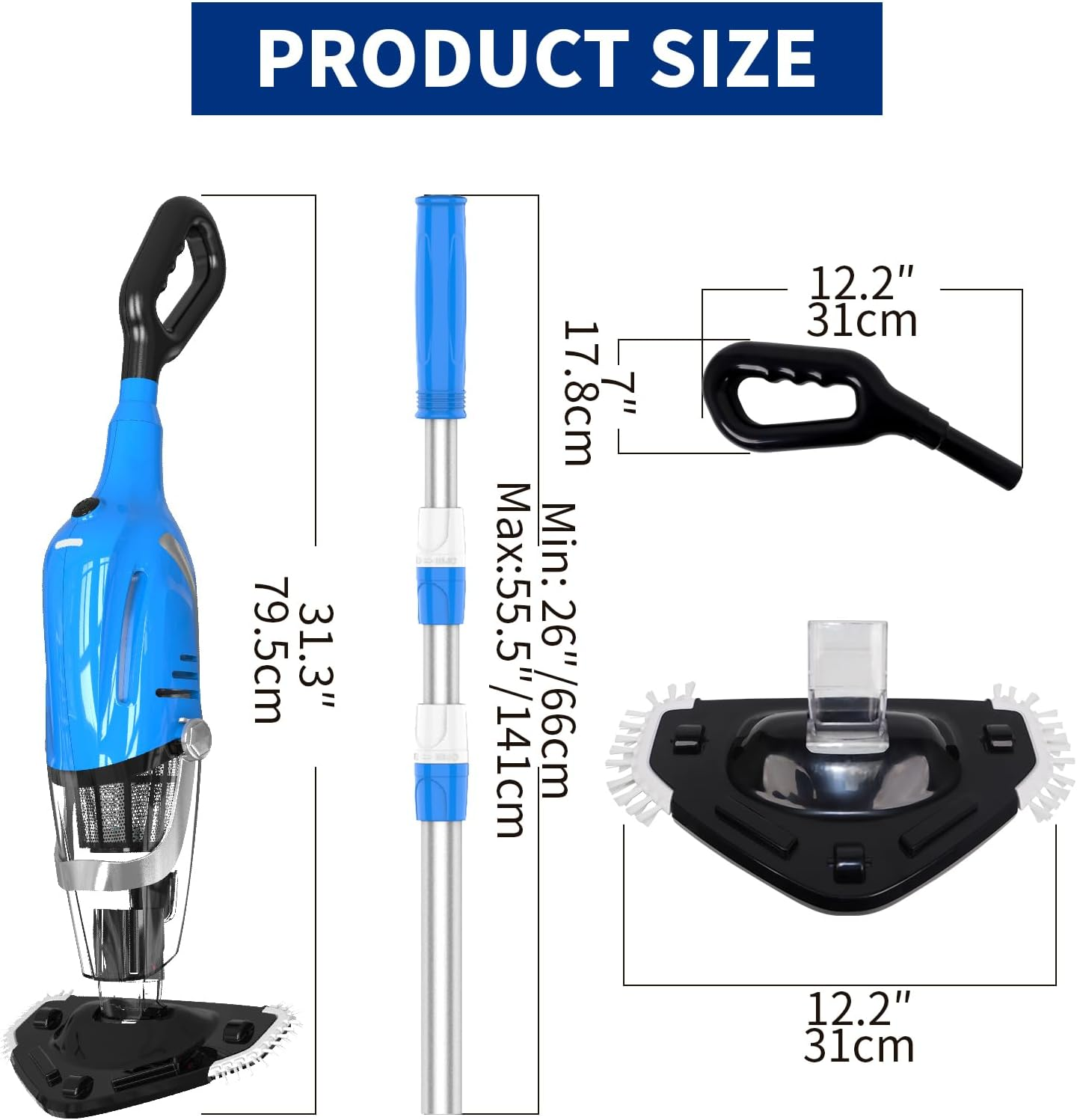 Cordless Pool Vacuum Cleaner 18.5 GPM 80 Min