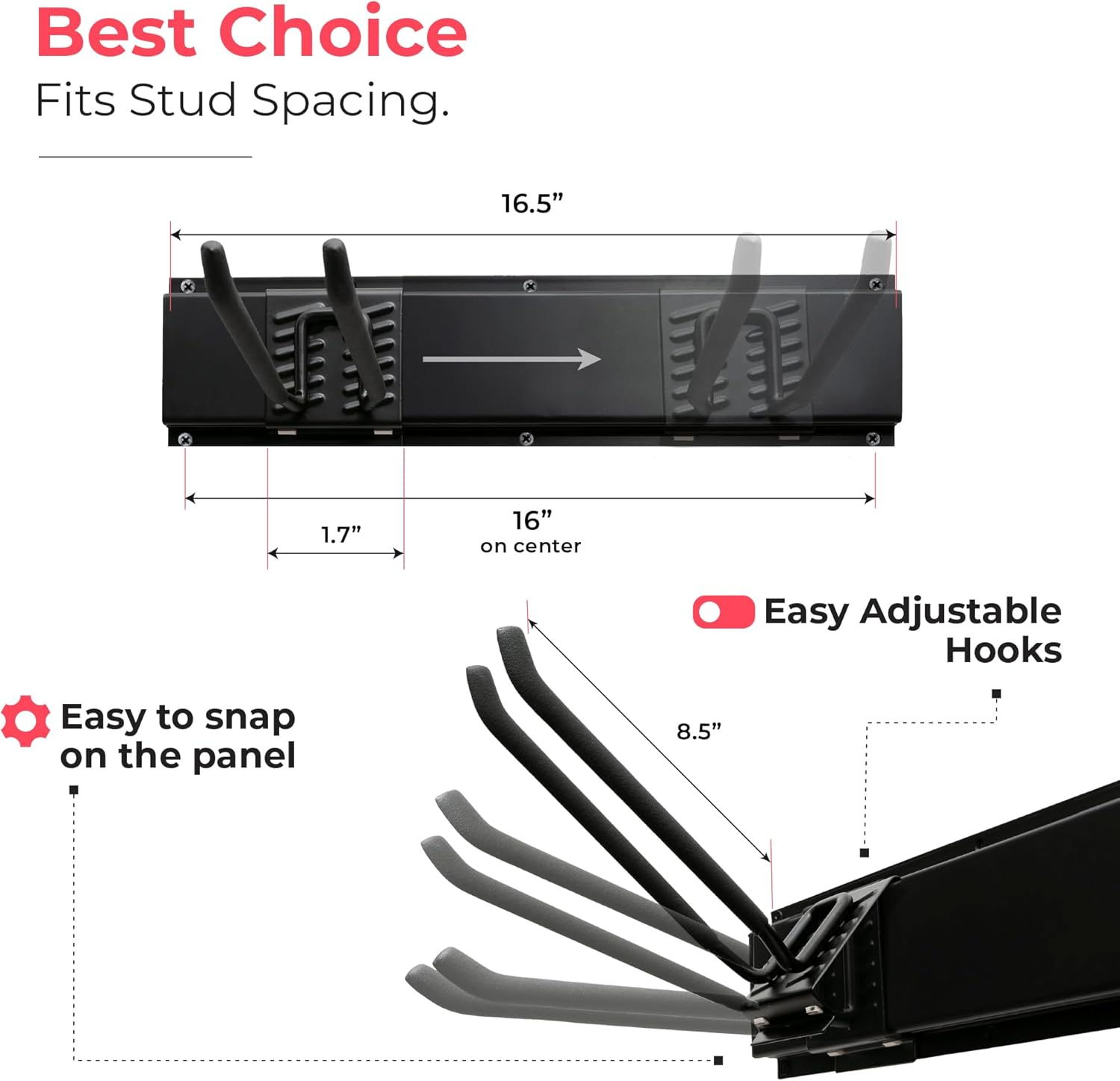 TIDYME Garage Tool Organizer Wall Mount 64in