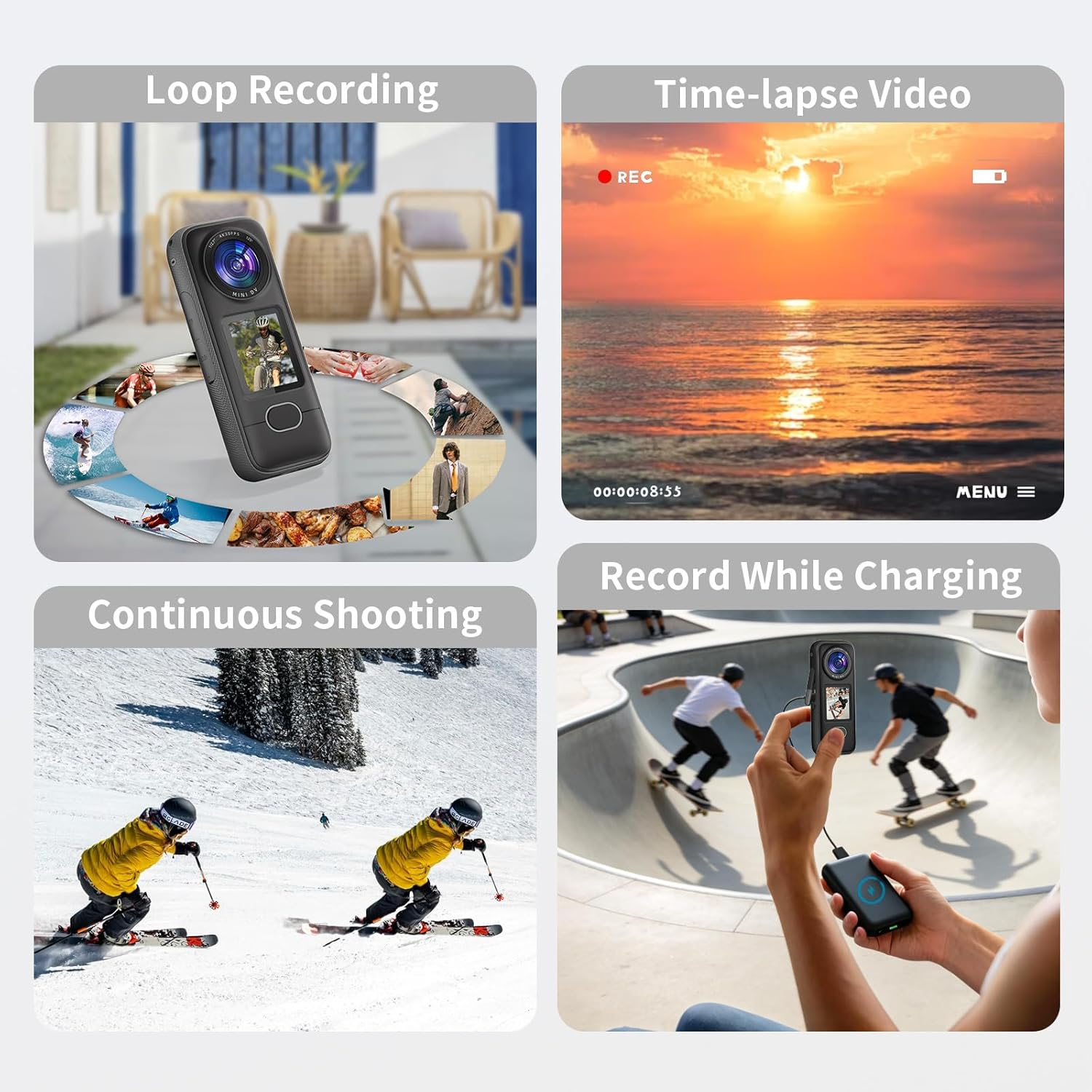 4K Action Camera IPX6 Waterproof WiFi 3.5Hr