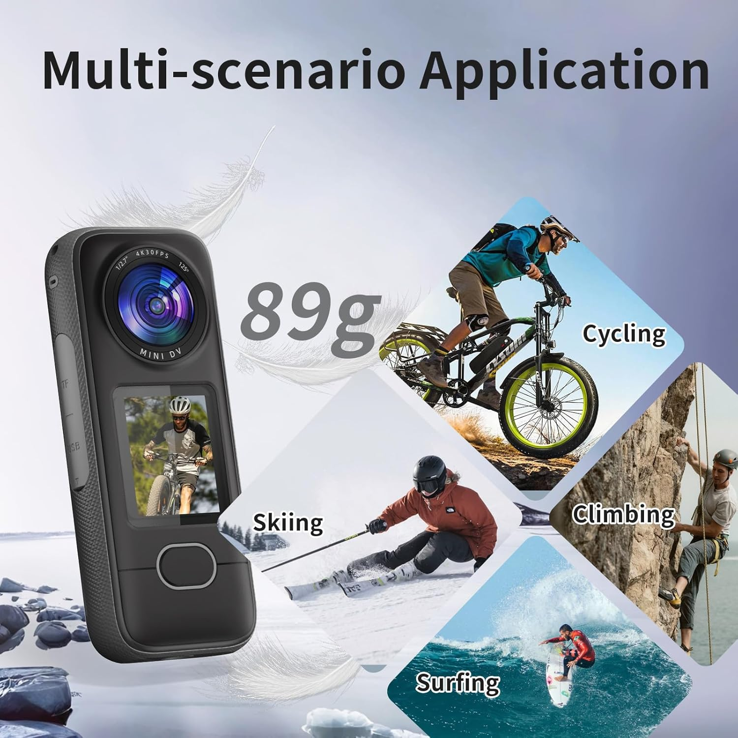 4K Action Camera IPX6 Waterproof WiFi 3.5Hr