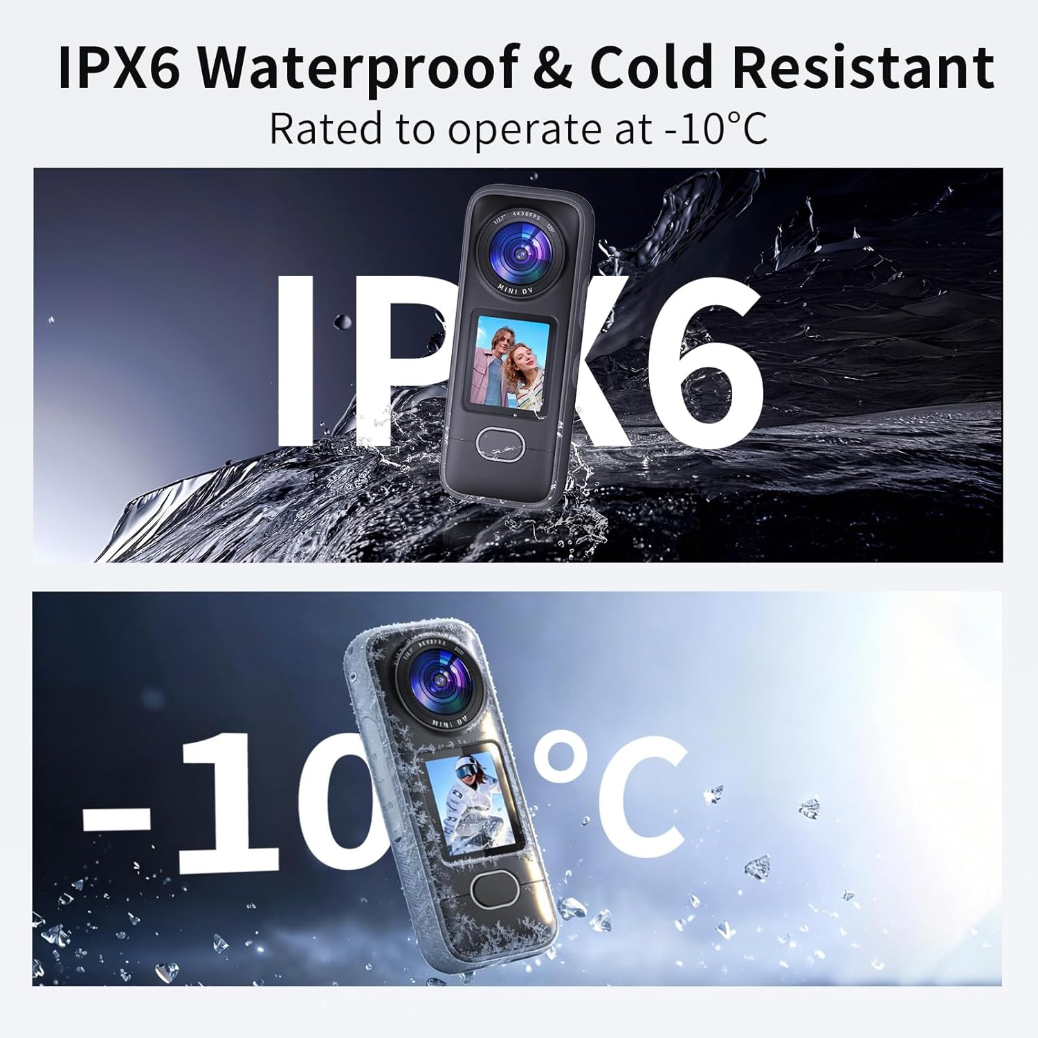 4K Action Camera IPX6 Waterproof WiFi 3.5Hr
