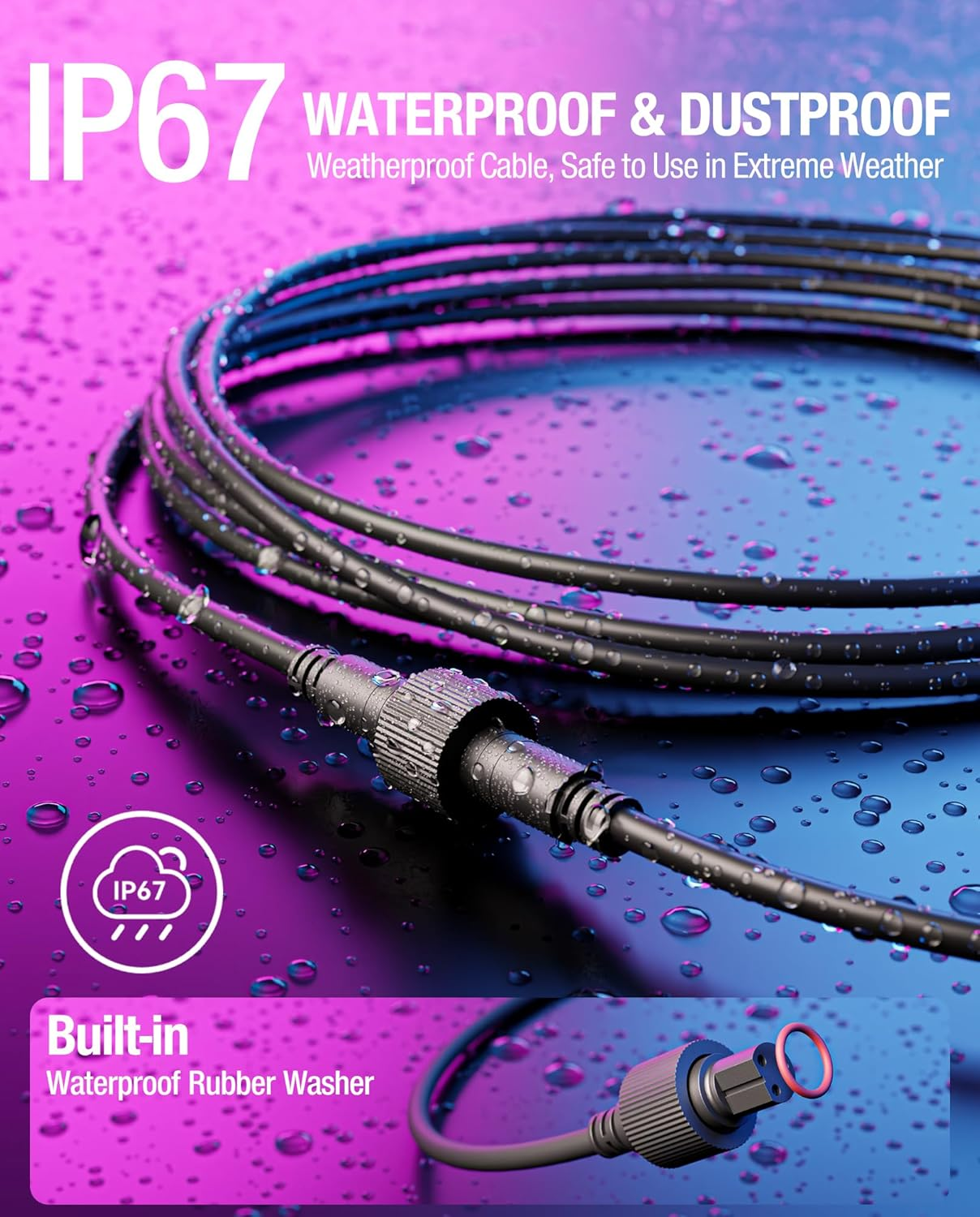 10Ft Extension Cable Govee S14 String Lights IP67
