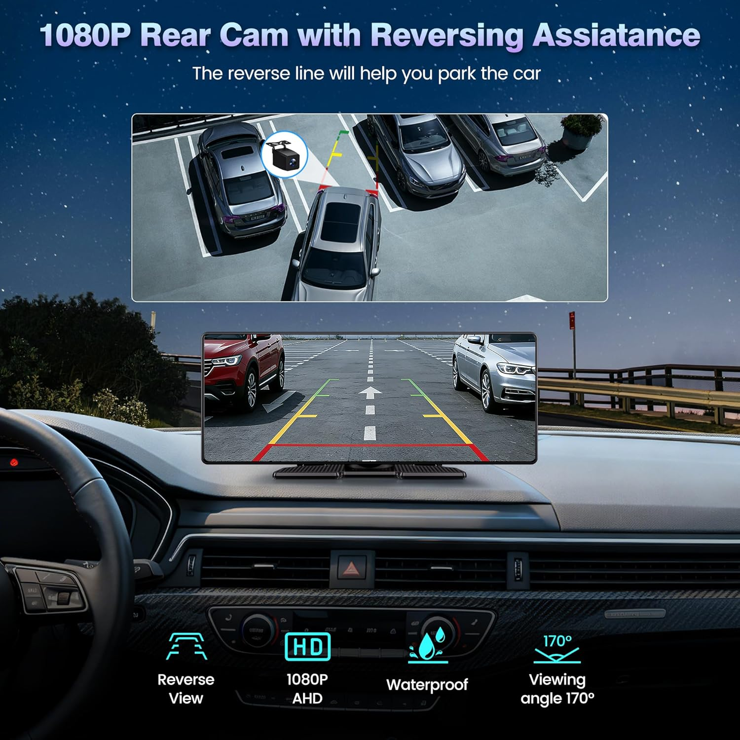 10.26in Wireless CarPlay Android Auto Screen 1080P
