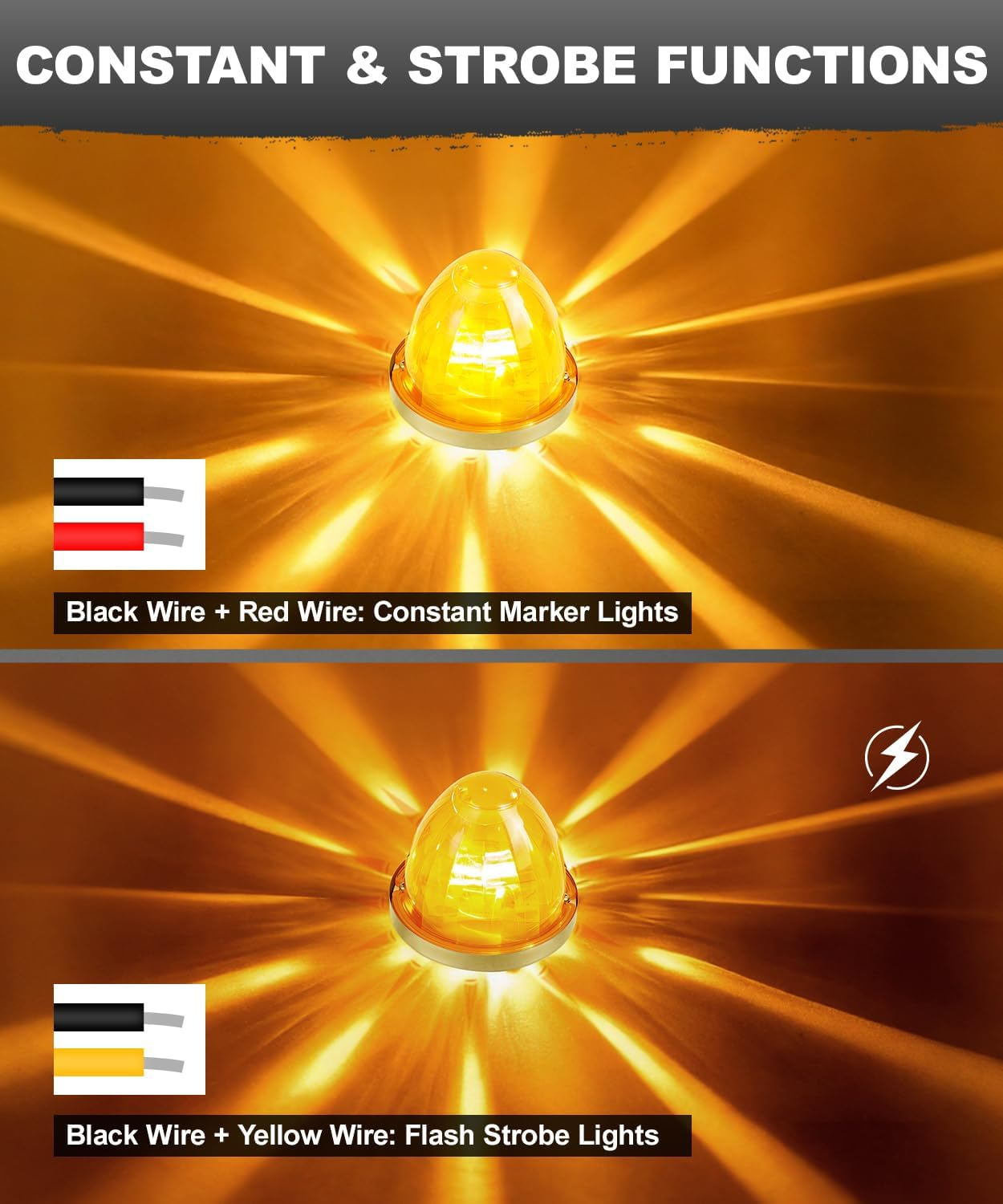 Amber Watermelon LED Side Marker Lights 2Pc Truck