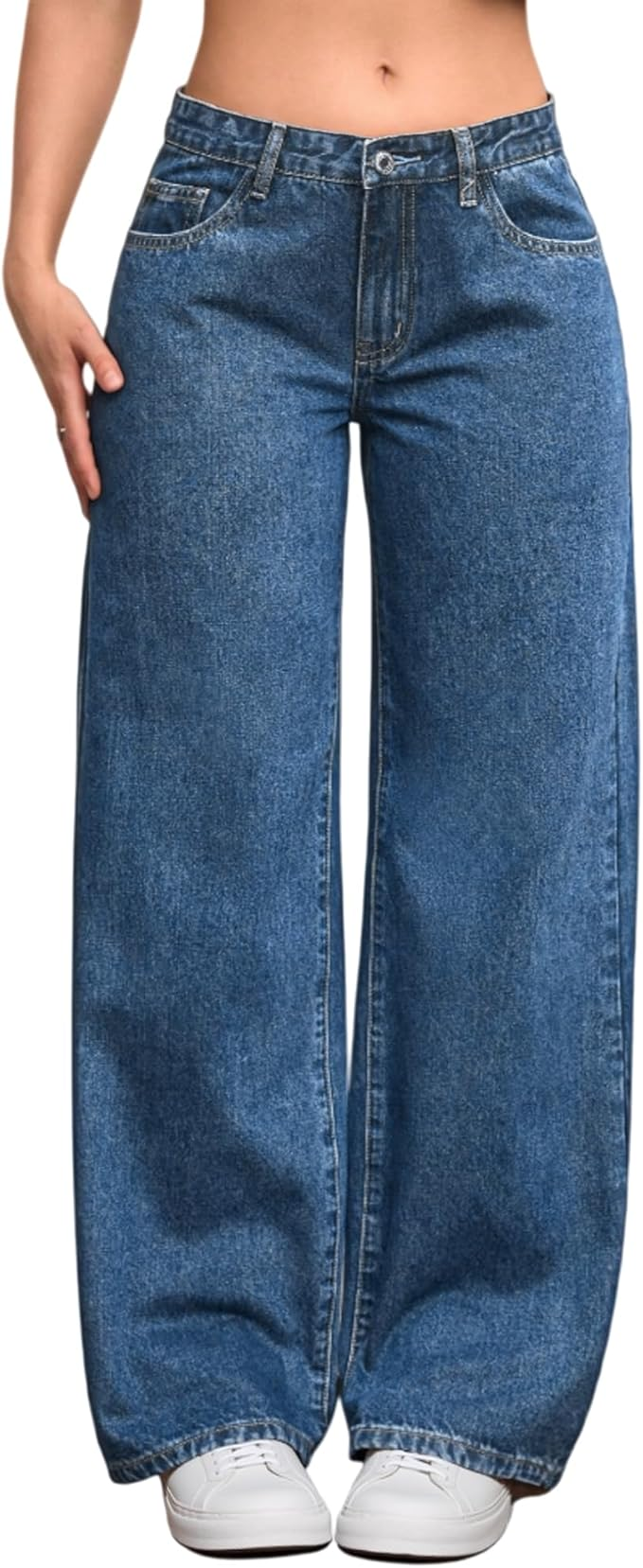 Women Baggy Jeans Size 2 Relaxed Fit Denim