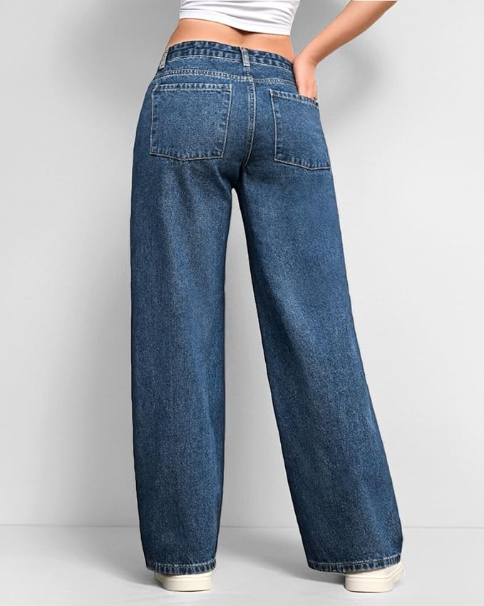 Women Baggy Jeans Size 2 Relaxed Fit Denim