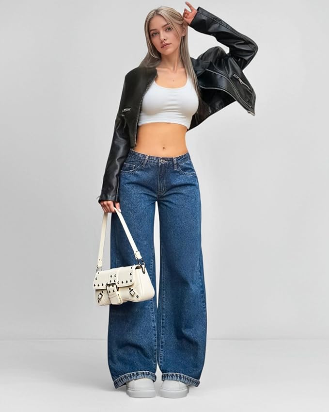 Women Baggy Jeans Size 2 Relaxed Fit Denim