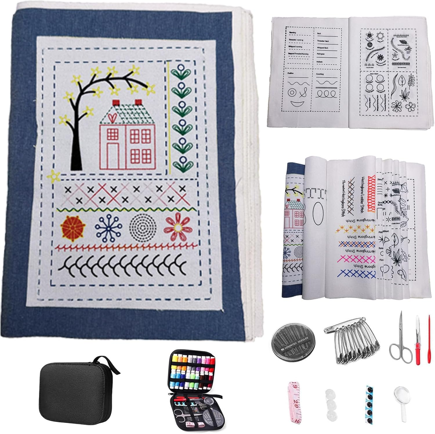 Embroidery Stitch Practice Kit 106 Patterns Beginner Set
