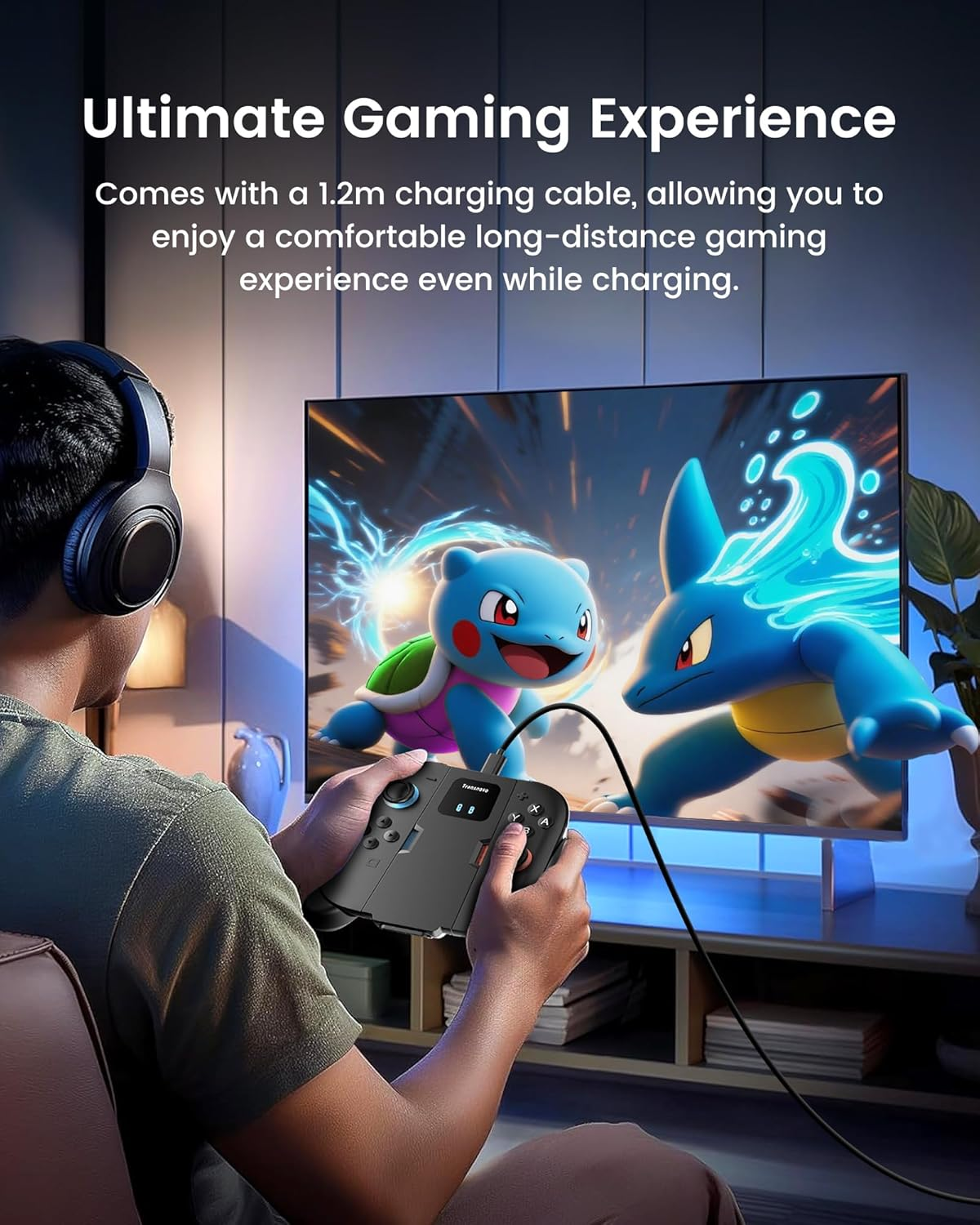 TRANSNOVO Charging Grip Nintendo Switch 2 JoyCons USB-C LED