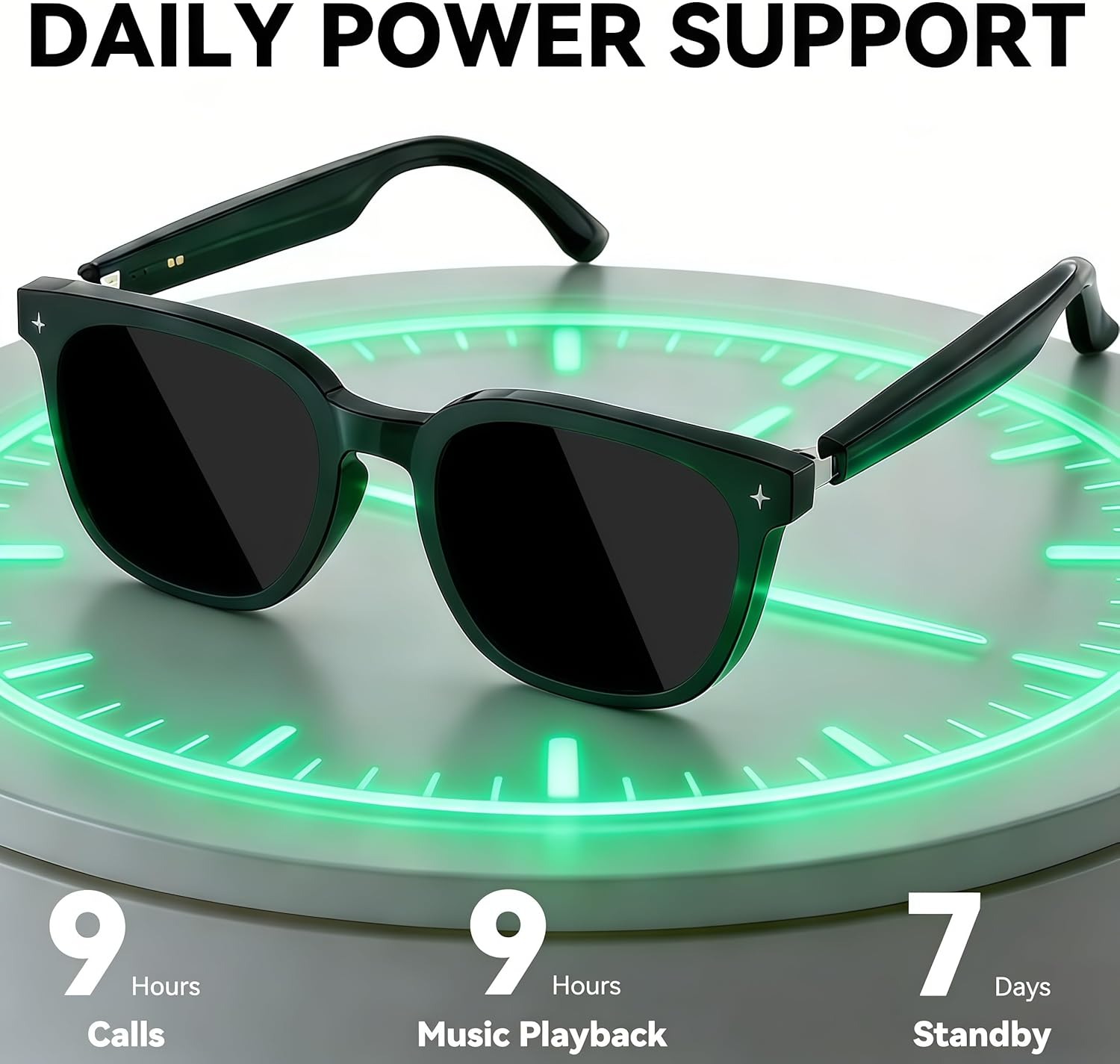 AI Smart Glasses Bluetooth Open-Ear Translation 130 Lang 9H