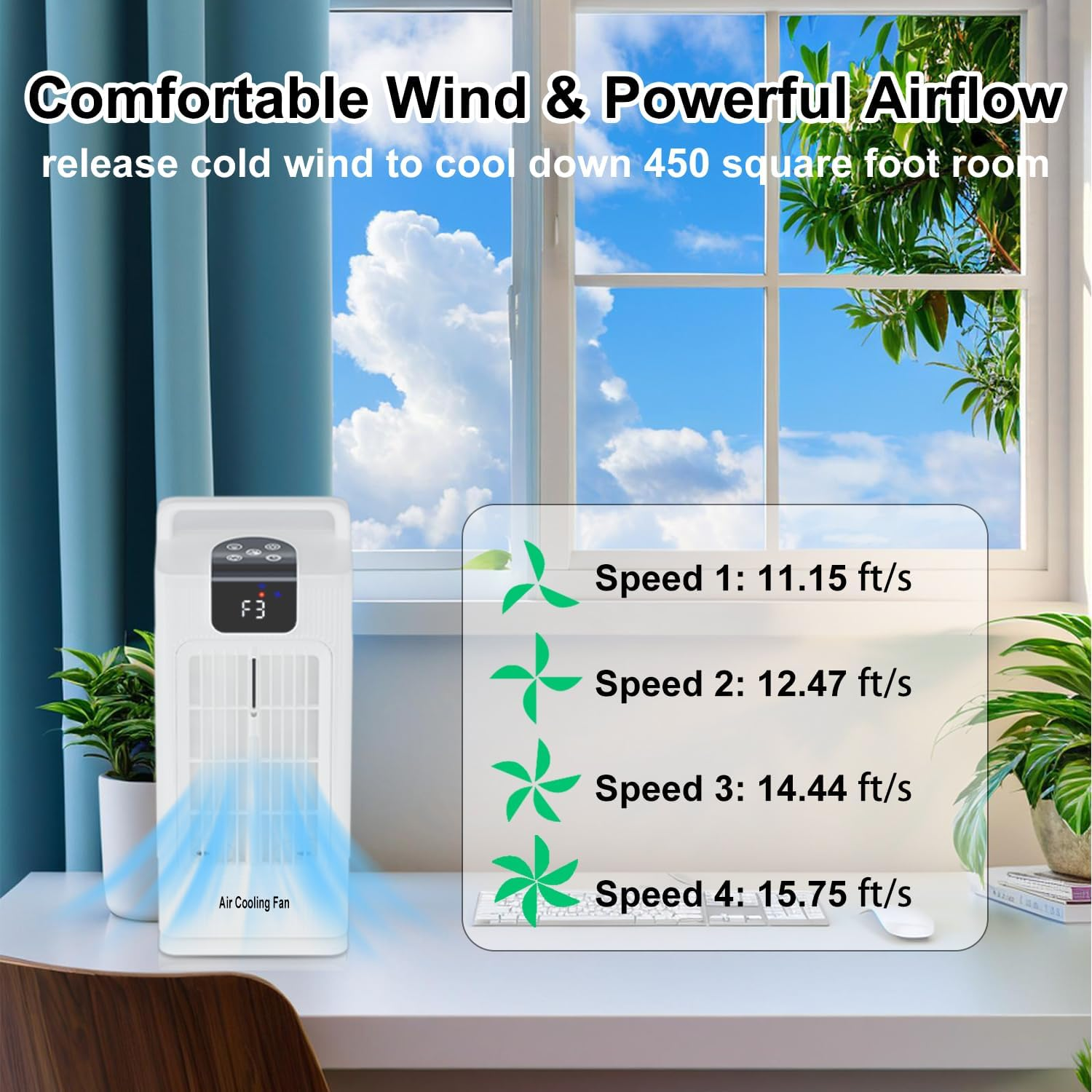 Sugoiti Portable Fan 4 Speeds 8H Timer 2L Tank
