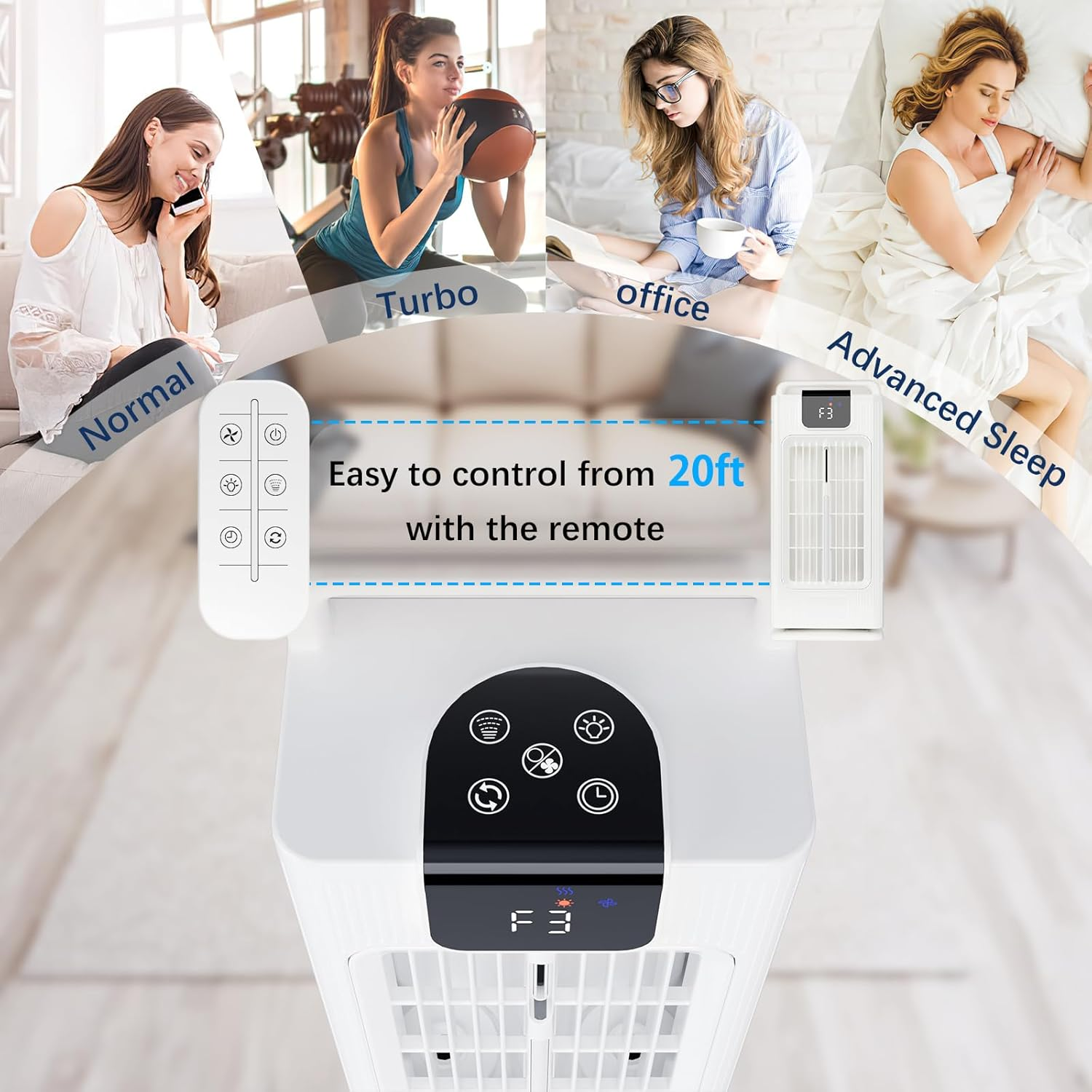 Sugoiti Portable Fan 4 Speeds 8H Timer 2L Tank