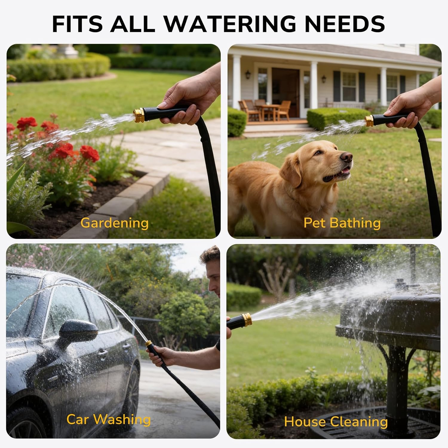 Lightweight Flat Garden Hose 25 FT Kink Free 800D