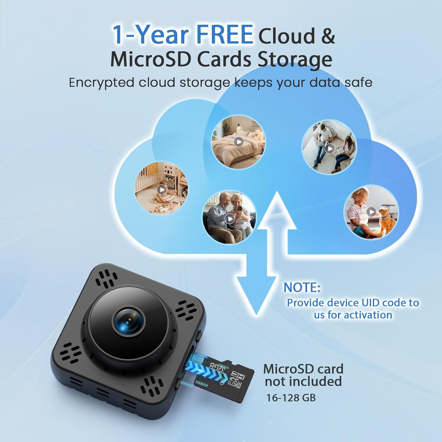 Hidden Mini Nanny Cam WiFi Cloud Storage Motion Detection