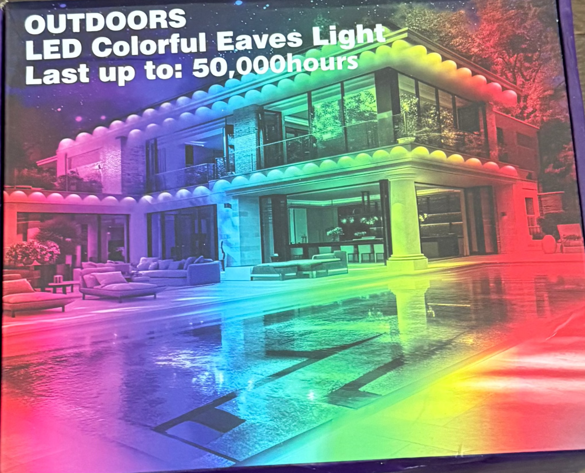 50FT Permanent Outdoor RGB Lights,Waterproof Smart LED Eaves Light