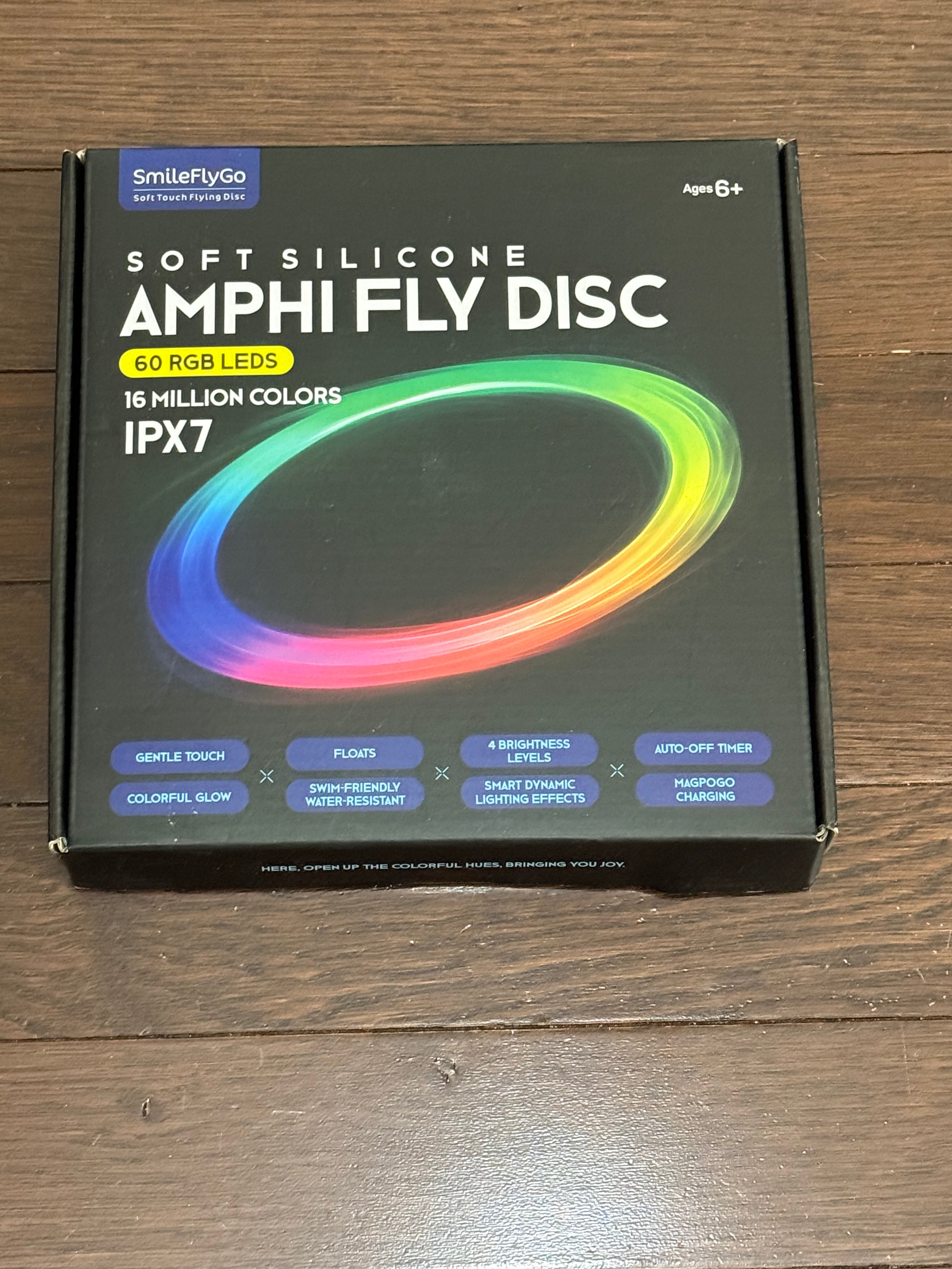 SmileFlyGo Flying Disc, 16 Million Color RGB 60 LEDs, Bright Dynamic Lighting,