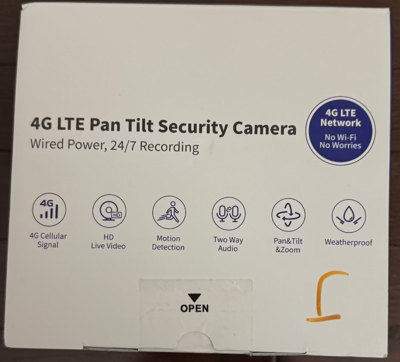 Liwan Model TZ-SH330 4g LTE Pan Tilt Security Camera - Black