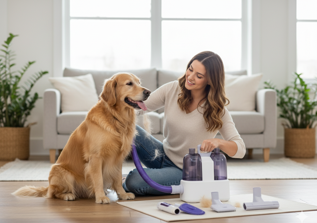 2-in-1 Pet Grooming Vacuum & Dryer - Professional Dog Cat Hair Removal System a