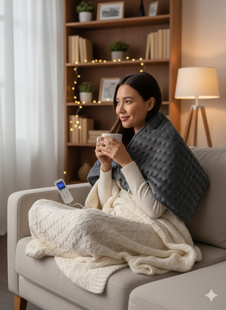 Heating Pad for Pain Relief - Electric Heat Therapy for Back, Neck & Muscle Pain