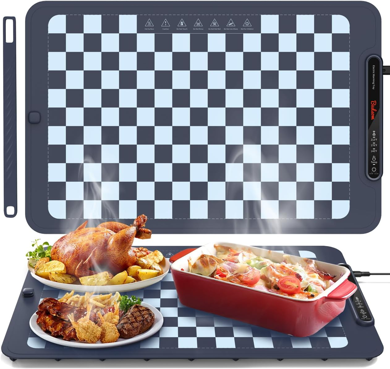 Mat for Food - Electric Warming Tray with 3 Temperature Levels & Auto Shut-Off