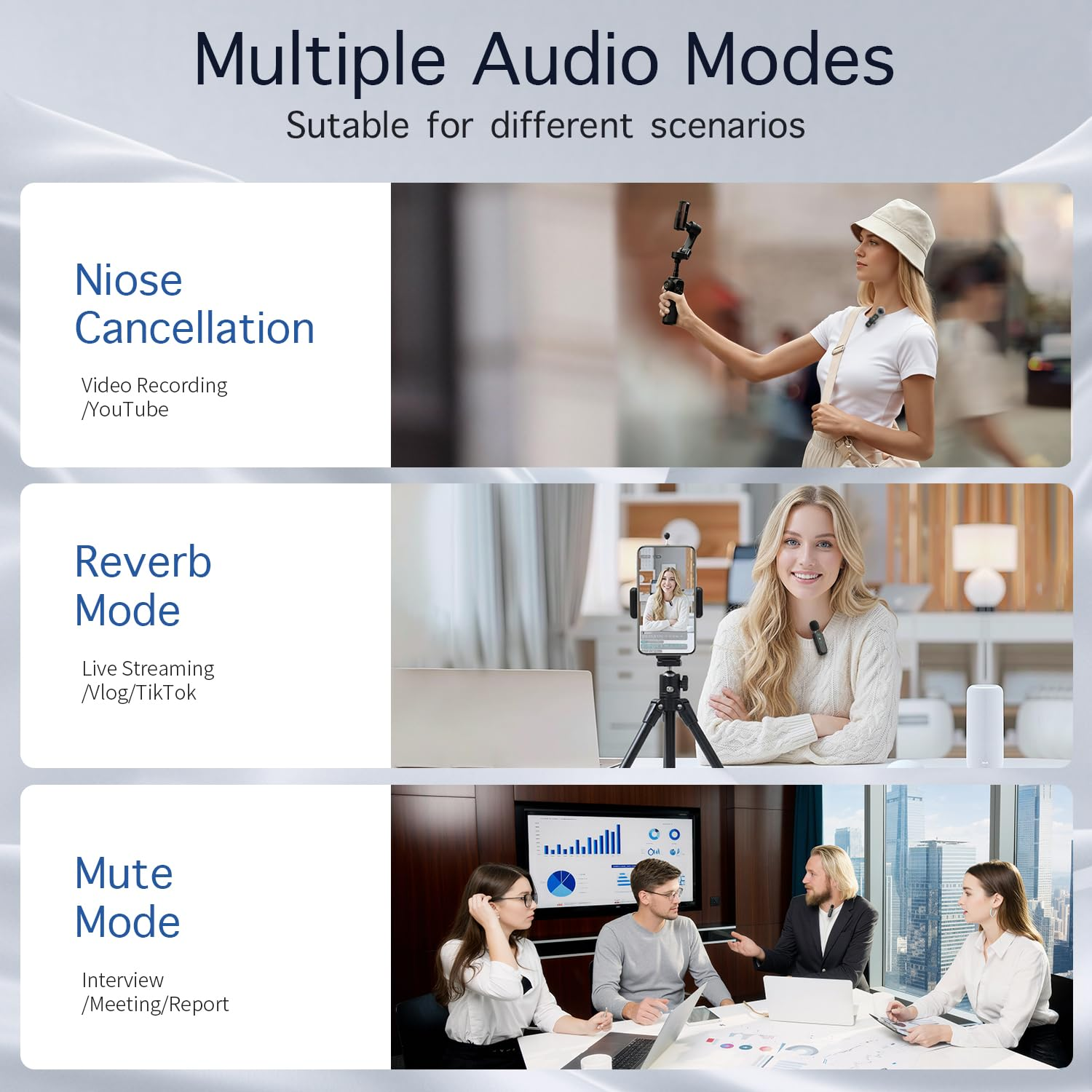 Wireless Microphone 2-Pack for iPhone 15/16 iPad Android - USB-C Lapel Mic with Noise Reduction