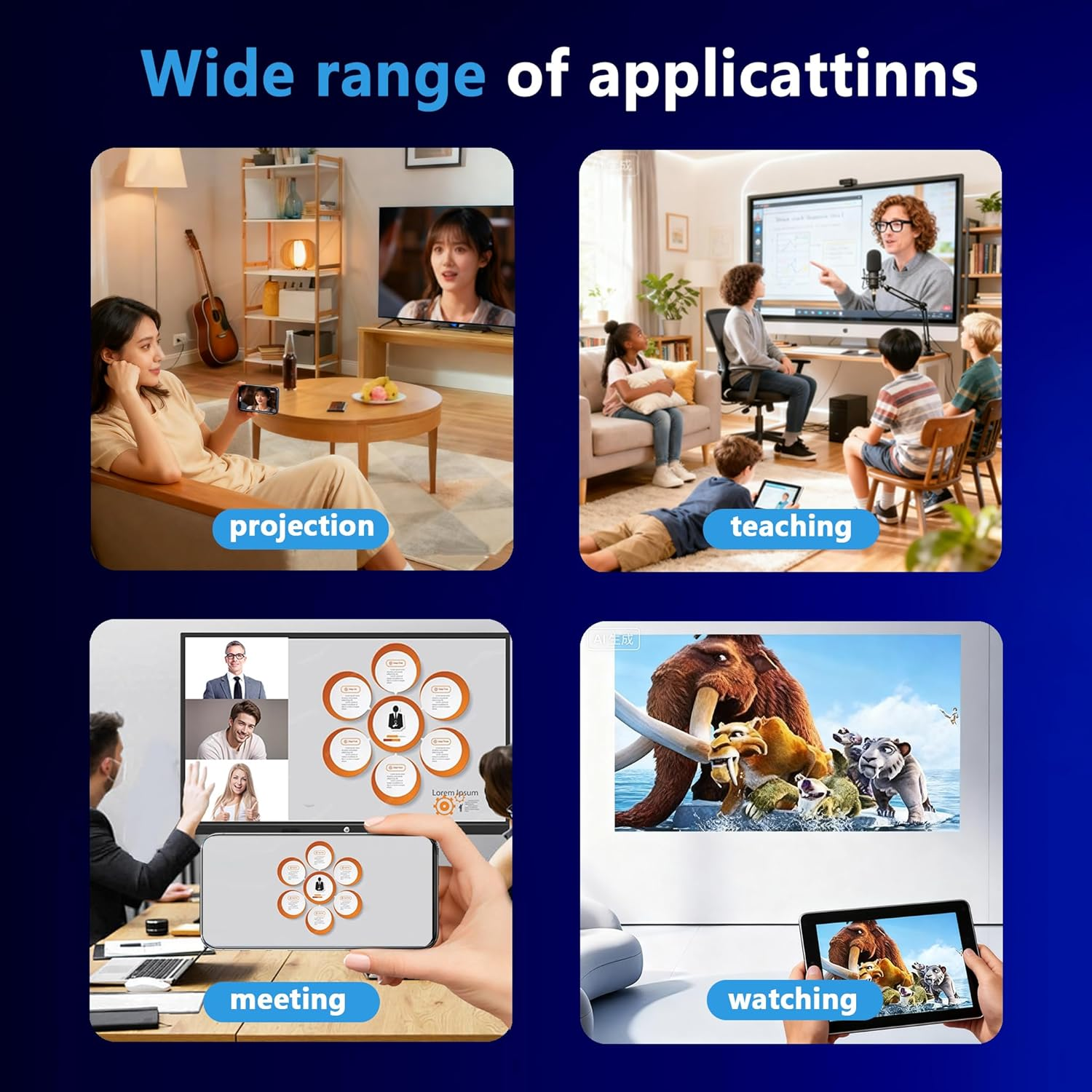 4K Wireless HDMI Display Dongle Adapter - WiFi Screen Mirroring for iPhone iPad Android Mac to TV Projector Monitor