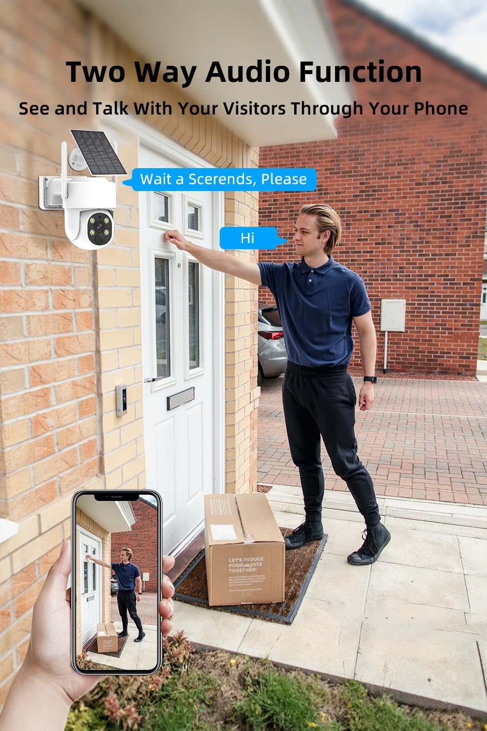 PTZ Security Camera Wireless Outdoor Solar Powered - 360° Pan Tilt with Color Night Vision, Two-Way Audio & Alexa Compatible