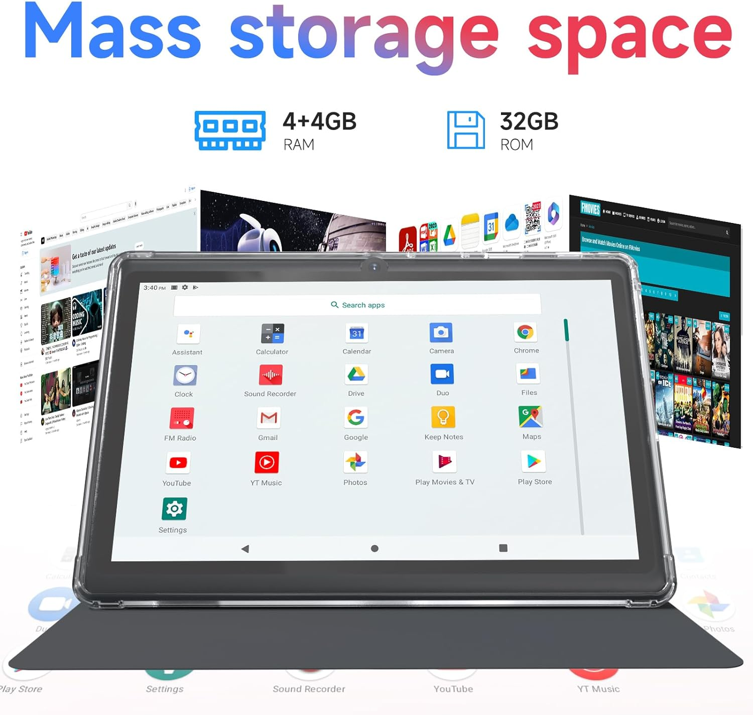 Android 14 Tablet 7 Inch with Case - 8GB RAM 32GB ROM 1TB Expand, Quad-Core, IPS Display, Dual Camera