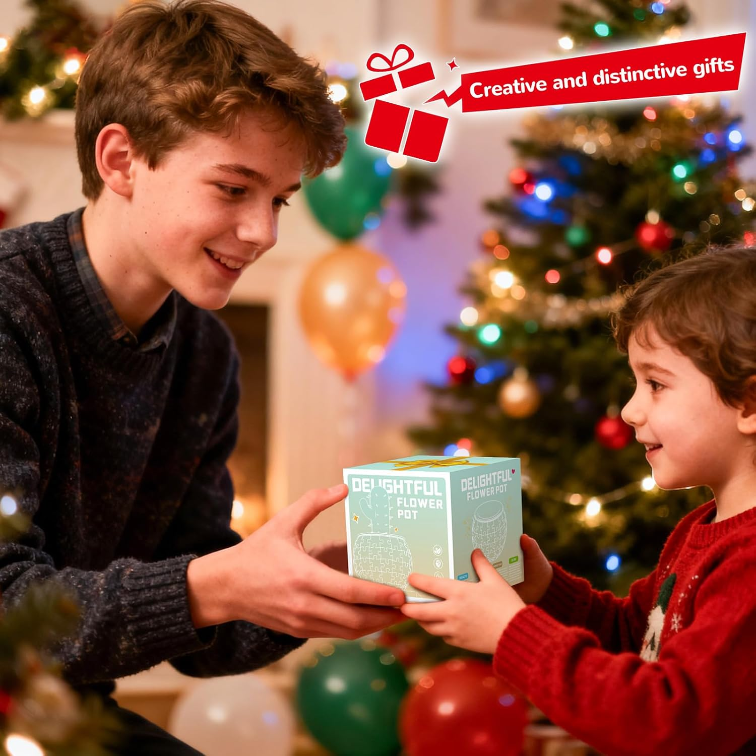 3D Puzzle Flower Pot - Small Cactus Planter for Succulents, Creative Gift for Plant Lovers & Kids