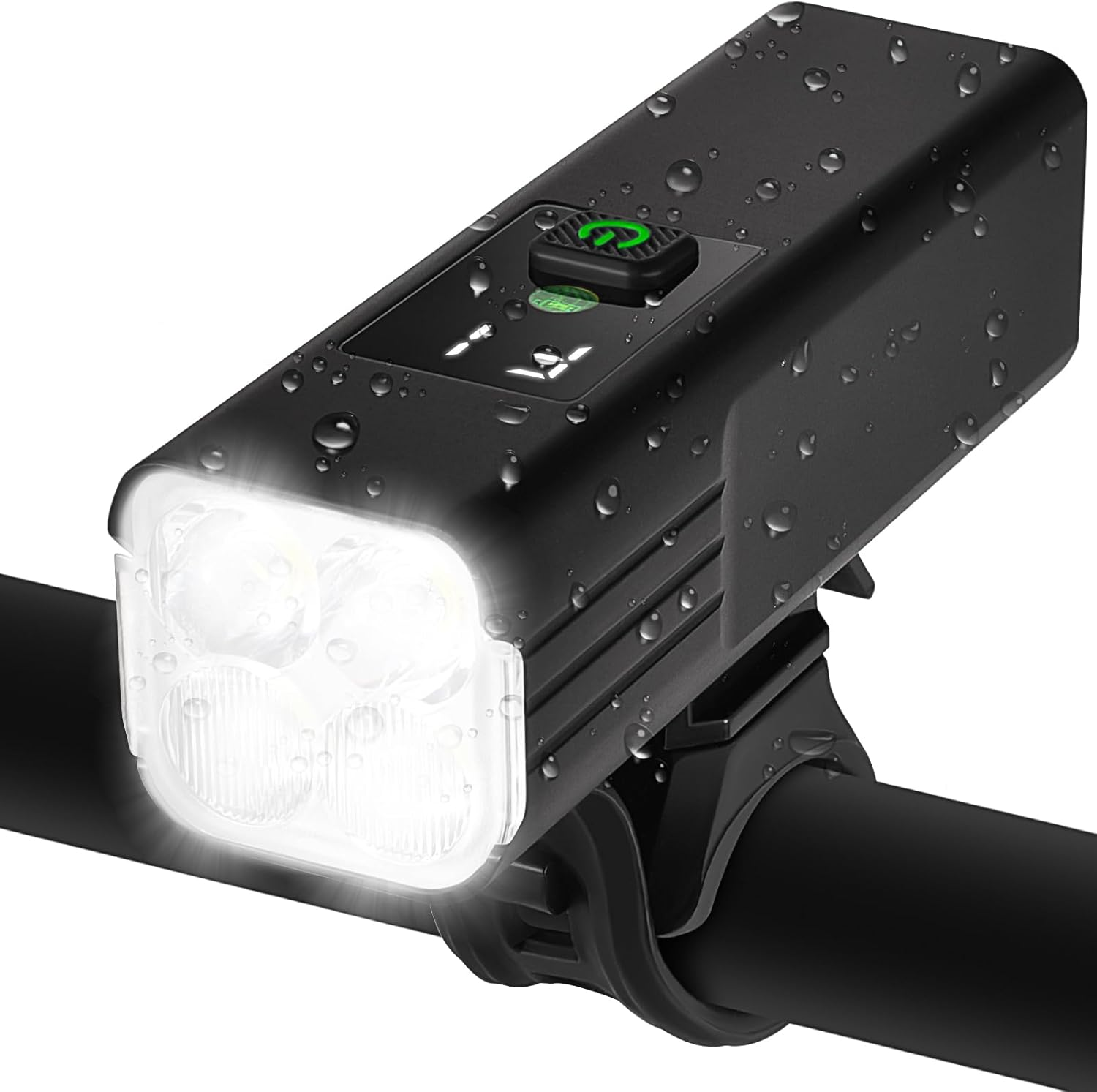 USB Rechargeable Bike Light 1800 Lumens - 4000mAh Battery with Power Bank, 5 Light Modes, Waterproof Bicycle Headlight for Road & Mountain Cycling