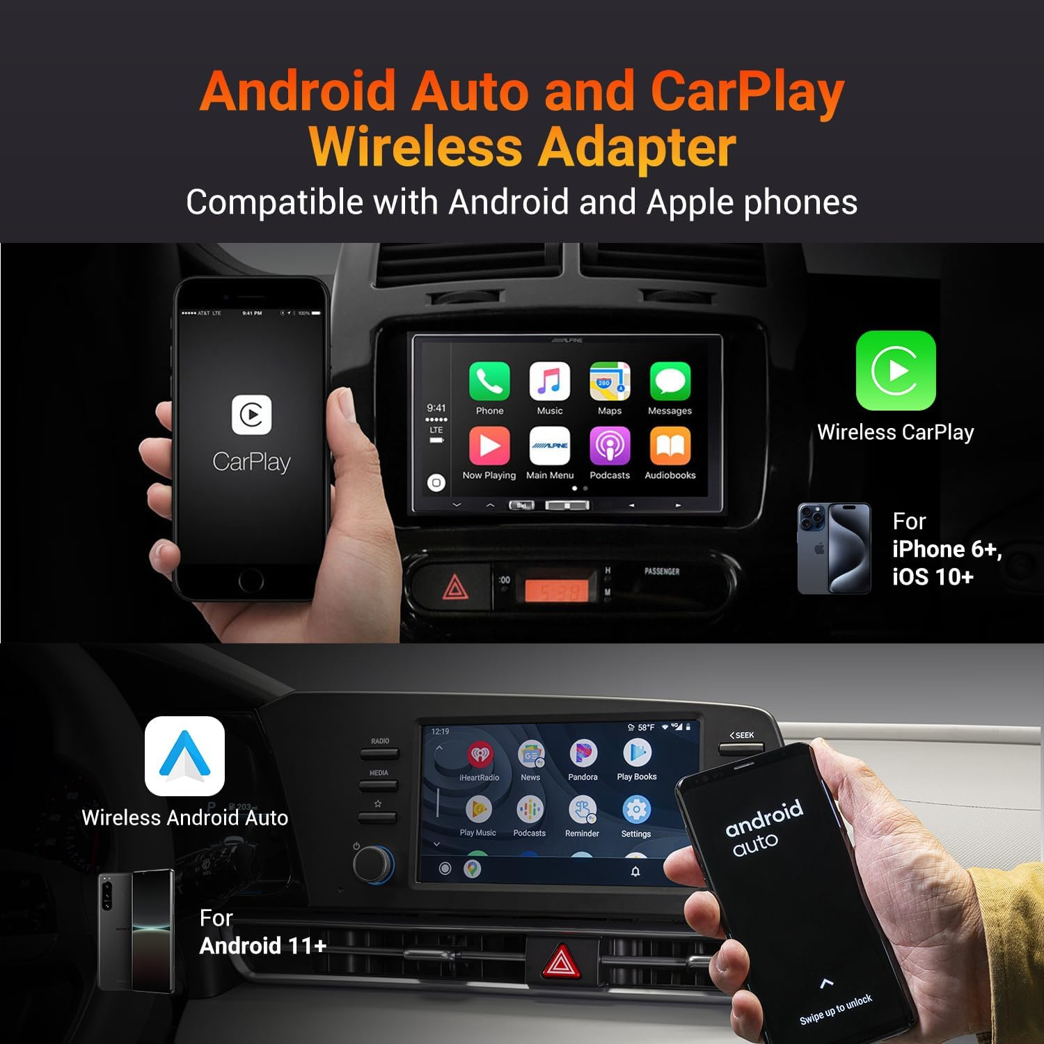Play2Video Pro CarPlay AI Box - 3-in-1 Wireless CarPlay & Android Auto Adapter with YouTube & Netflix | Magic Box for 2016+ Factory Systems