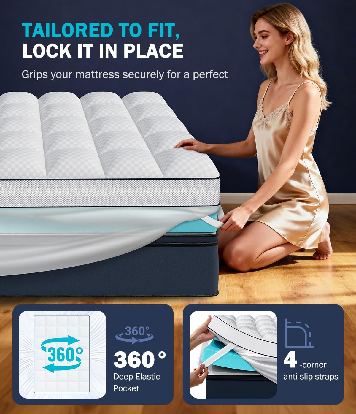 4 Inch Dual Layer Memory Foam Mattress Topper Twin Size - 2" Cooling Gel Memory Foam + 2" Plush Pillow Top | CertiPUR-US Certified Mattress Pad