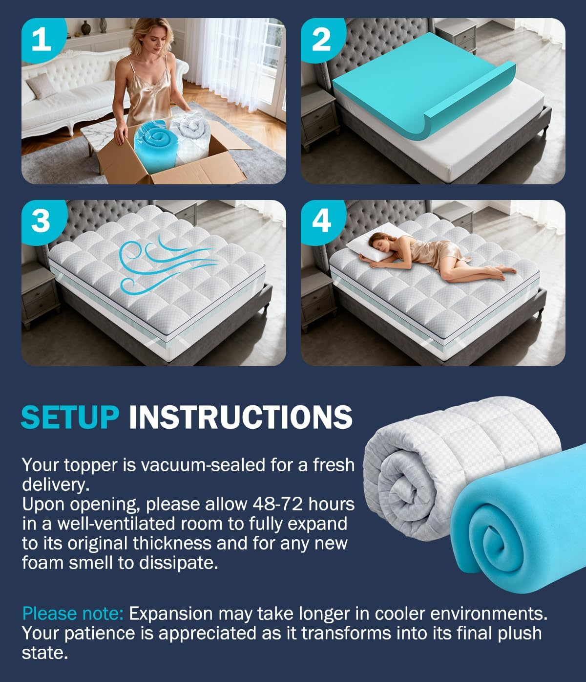 4 Inch Dual Layer Memory Foam Mattress Topper Twin Size - 2" Cooling Gel Memory Foam + 2" Plush Pillow Top | CertiPUR-US Certified Mattress Pad