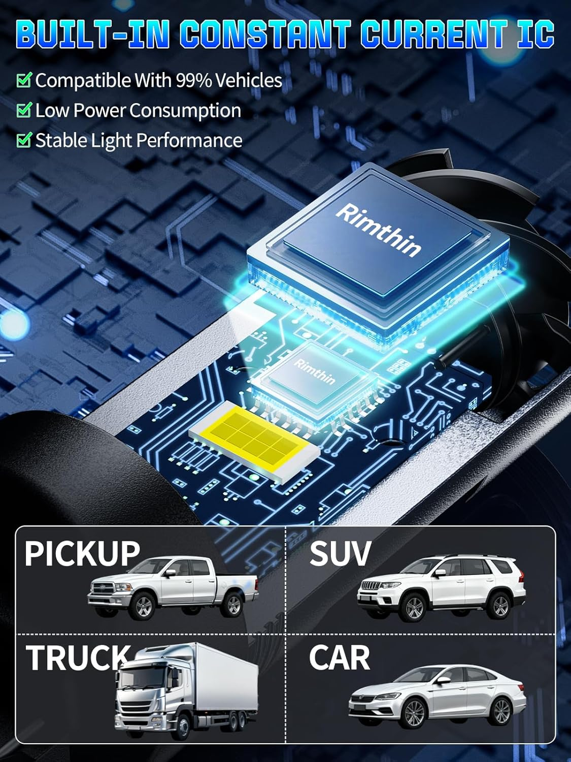 7440 LED Bulbs 2-Pack - 7443 7441 7444 992 W21W Super Bright White for Brake, Turn Signal, Reverse & DRL | Multi-Function Automotive Lighting