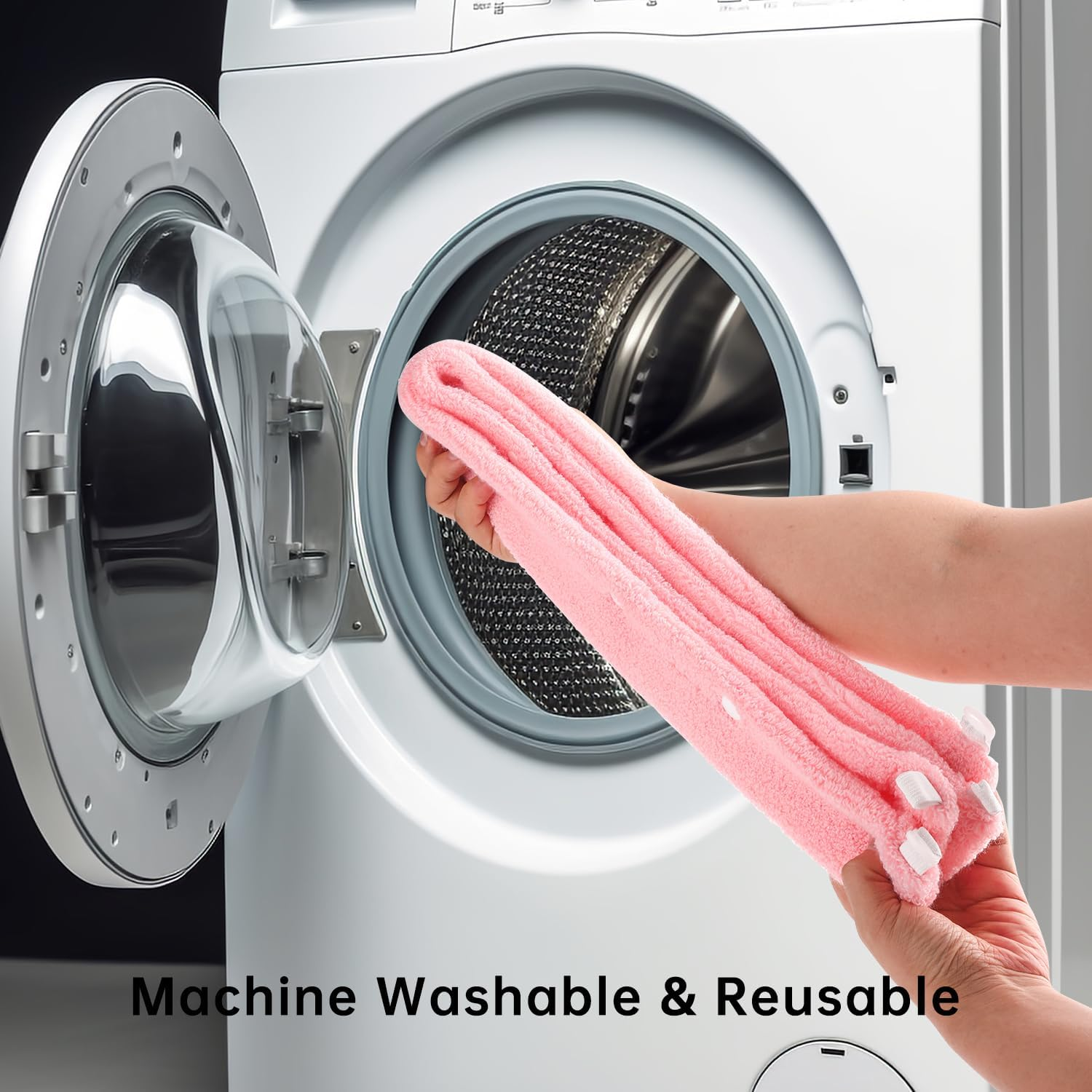 Soft Toilet Seat Cover - Thickened Washable Bathroom Seat Cushion with Snaps | Warm Stretchable Fiber Cloth for Standard Toilets