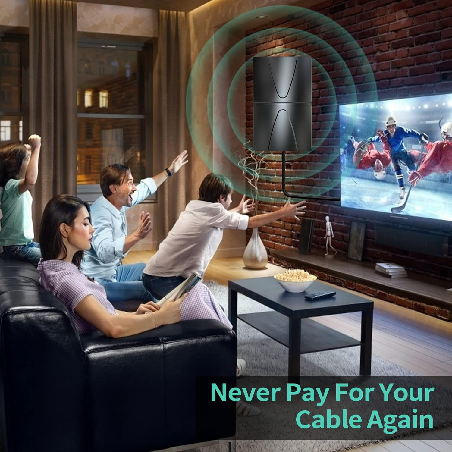 2025 Strongest TV Antenna 1600 Miles Range - 360° Indoor/Outdoor Digital HDTV Antenna for Smart TV & All Older TVs | Amplified Coax Cable