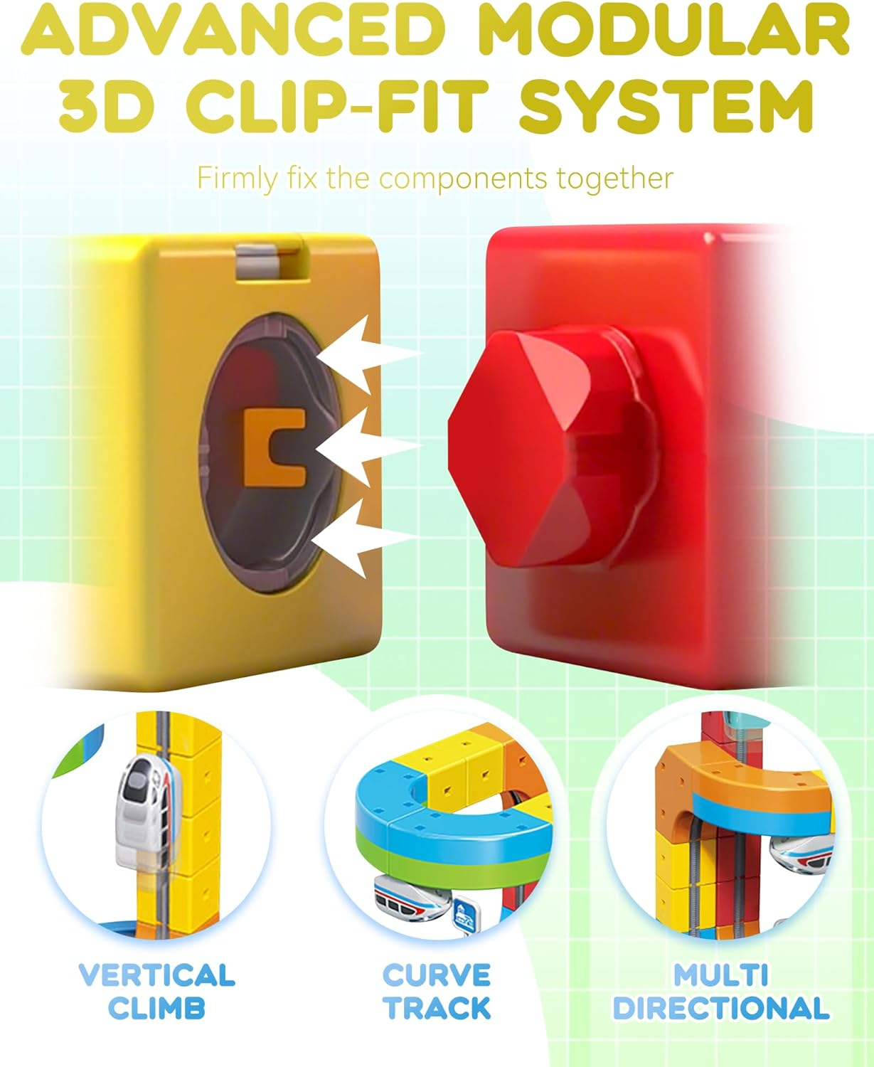 Electric Train Set with Flexible Race Track  - Gravity-Defying 3D Layouts Motorized Car - STEM Learning Toy for Kids Ages 6+