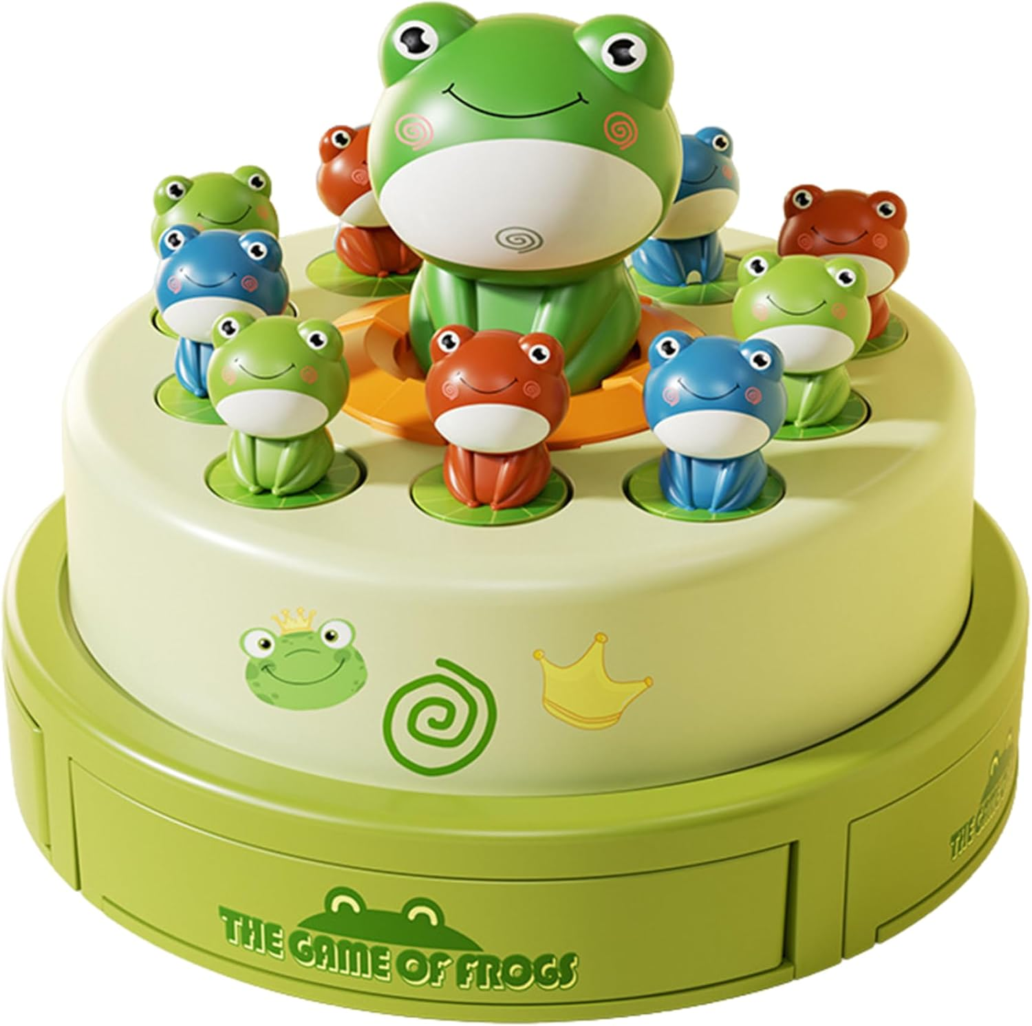 Toddler Board Games Bounce and Catch Frog Pop-Up Game - Light Music 3 Speed Settings - Parent-Child Developmental Learning Toy Ages 2-6