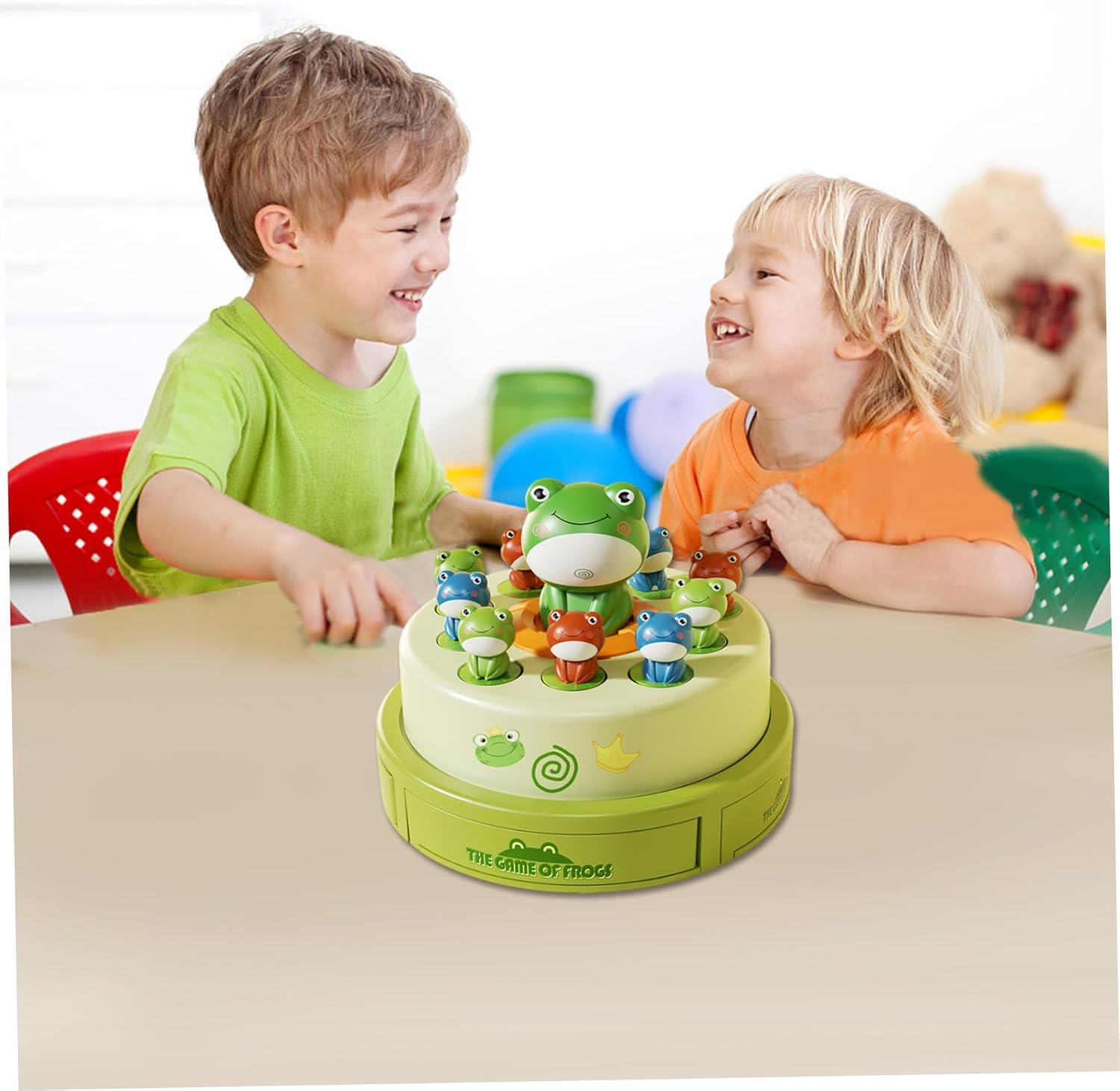 Toddler Board Games Bounce and Catch Frog Pop-Up Game - Light Music 3 Speed Settings - Parent-Child Developmental Learning Toy Ages 2-6