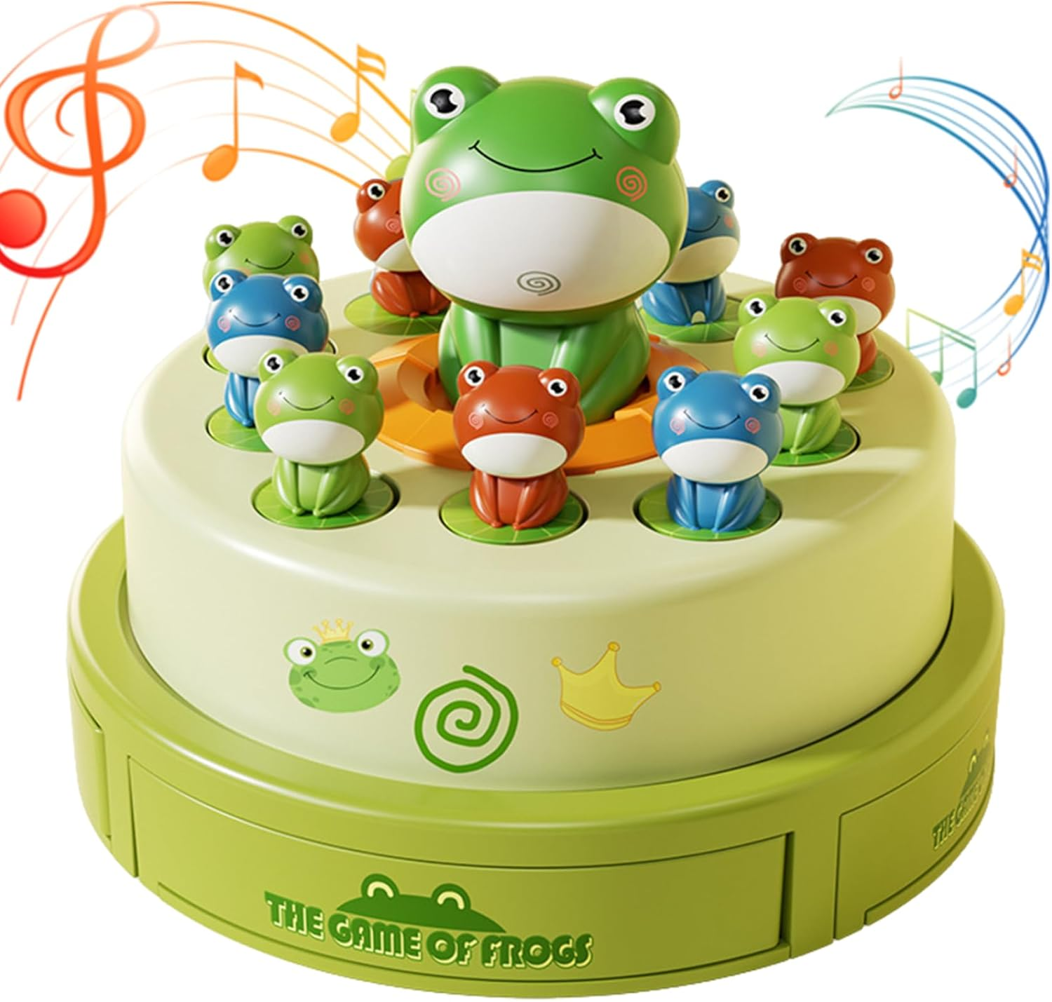 Toddler Board Games Bounce and Catch Frog Pop-Up Game - Light Music 3 Speed Settings - Parent-Child Developmental Learning Toy Ages 2-6