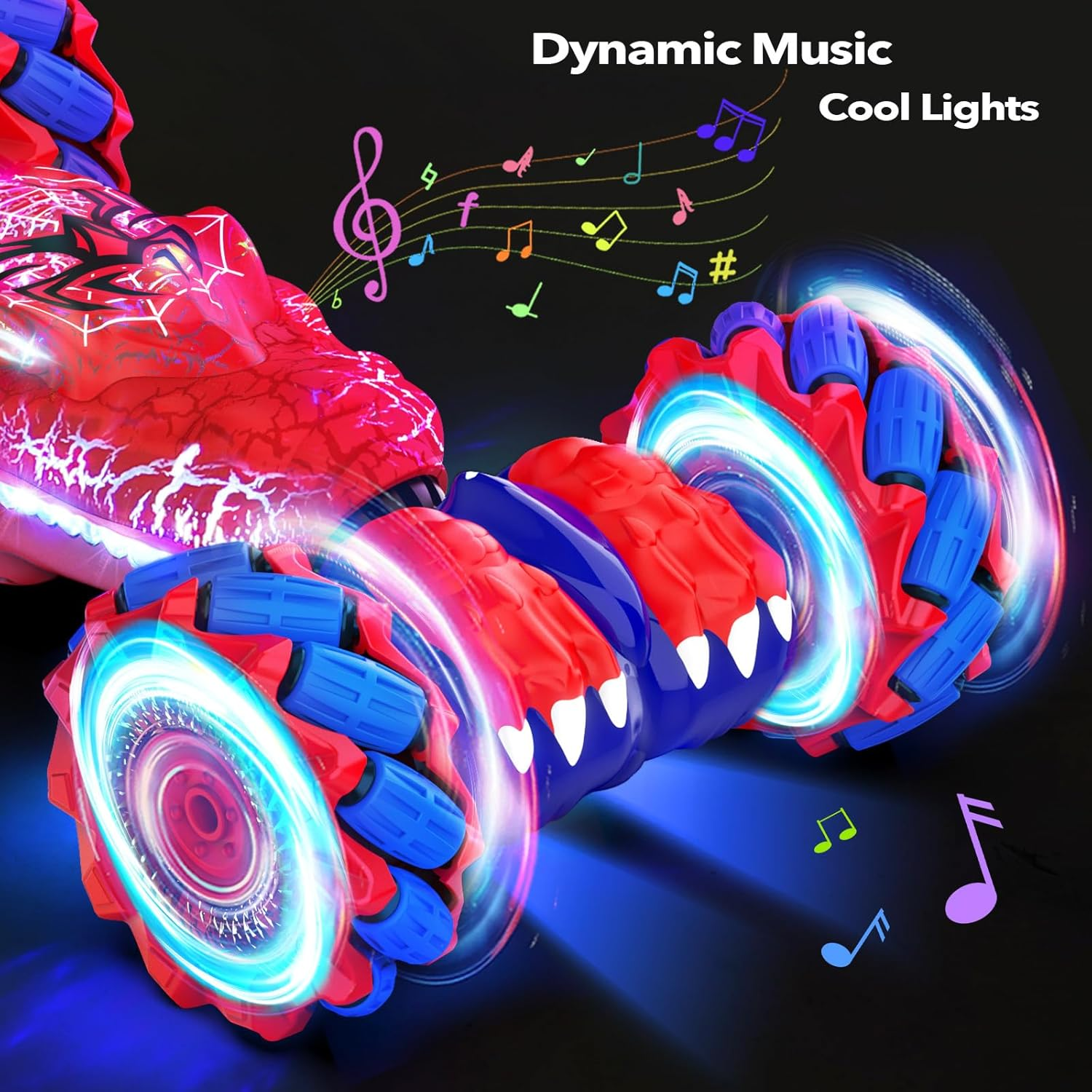 Gesture Sensing RC Stunt Car for Kids Ages 6-12 - Hand Controlled Remote Control Car with LED Lights & Music | Boys Birthday Gift