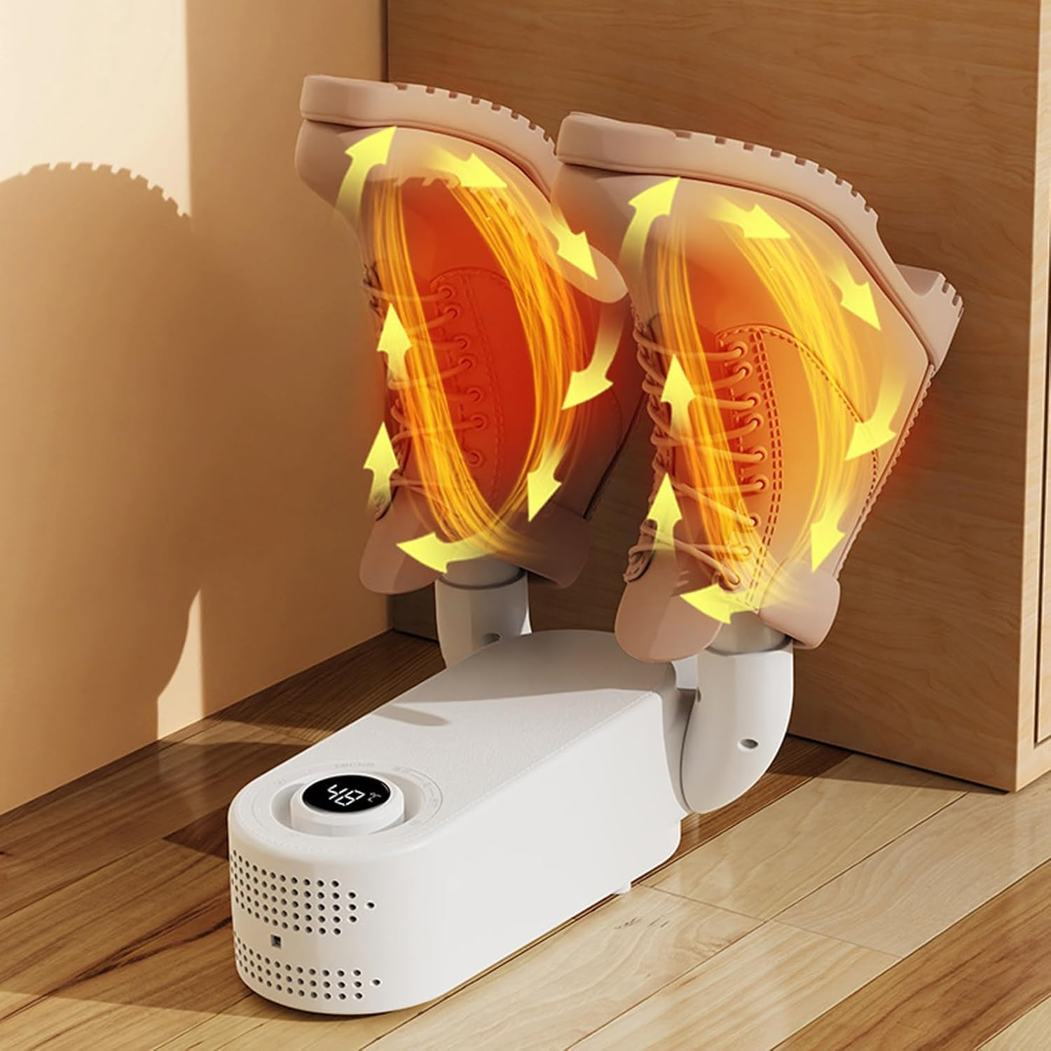 Shoe Dryer with Heat - Electric Boot Dryer for Work Boots & Sneakers | Deodorizing Shoe Warmer with Timer & 360° Airflow